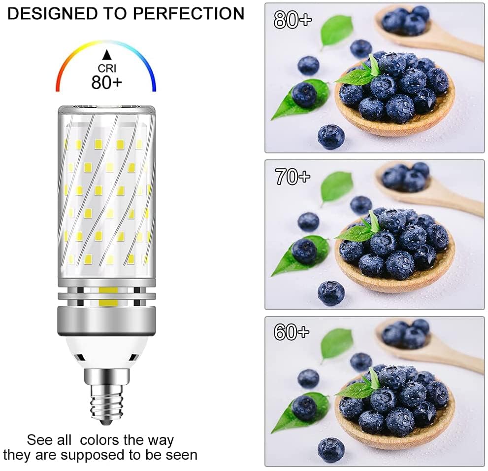 Inshareplus Led Light Bulb, 16W E12 Base, 1500Lm 120W Equivalent, Non-Dimmable, Nature White 4000K, 6Pack