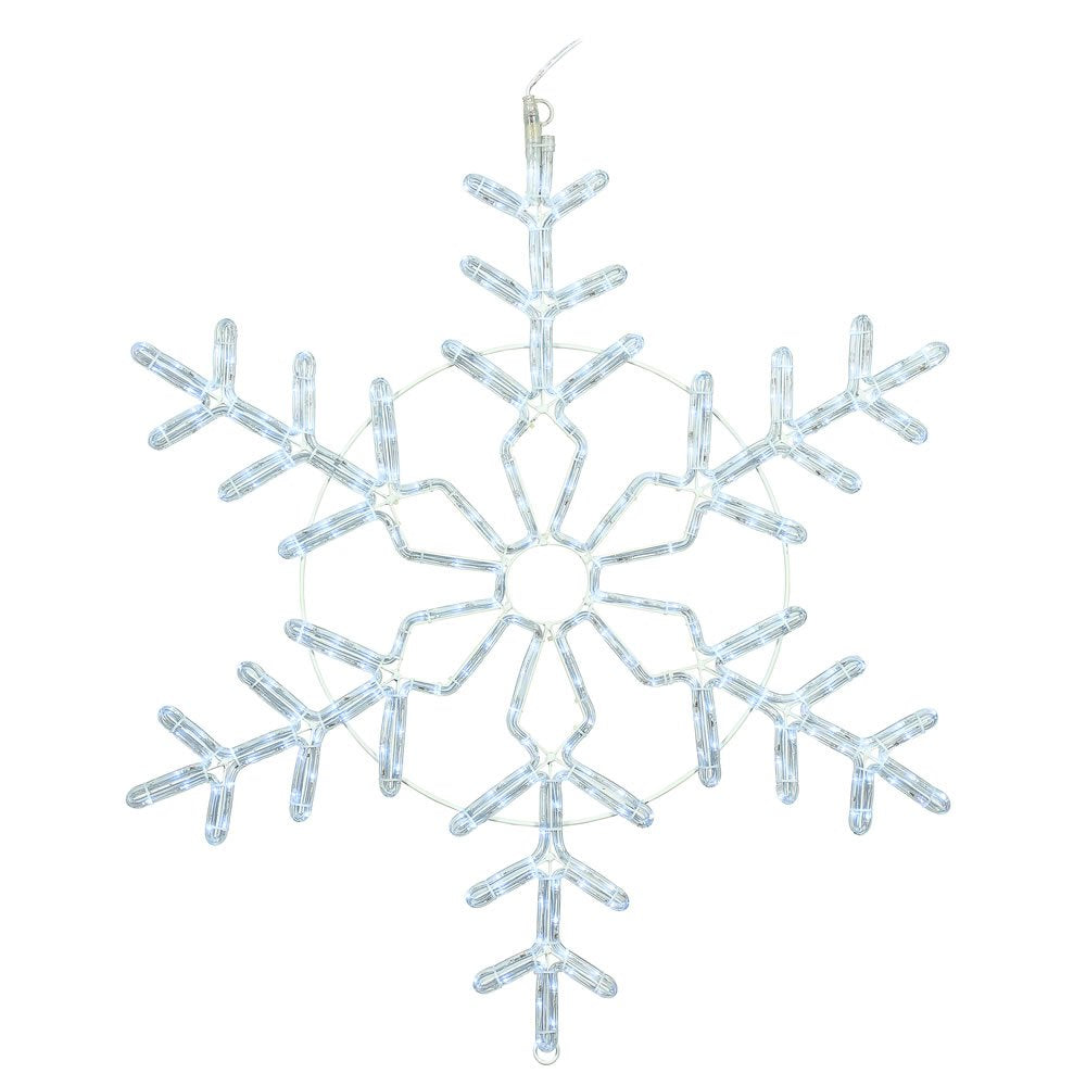 Vickerman 36 Pure White LED Forked Twinkle Ropelight Snowflake