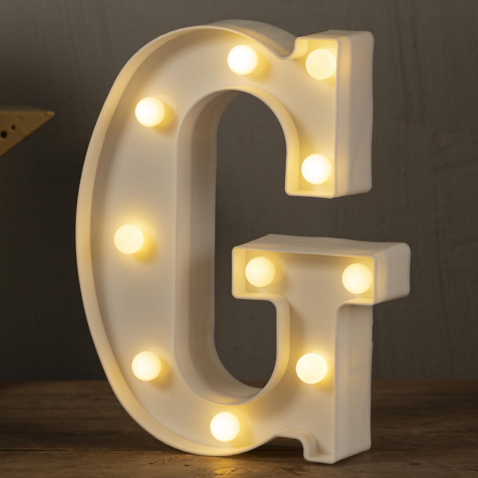 HXWEIYE LED Marquee Letters Sign, 26 Alphabet & 10 Numbers, Battery Powered, Warm White-G
