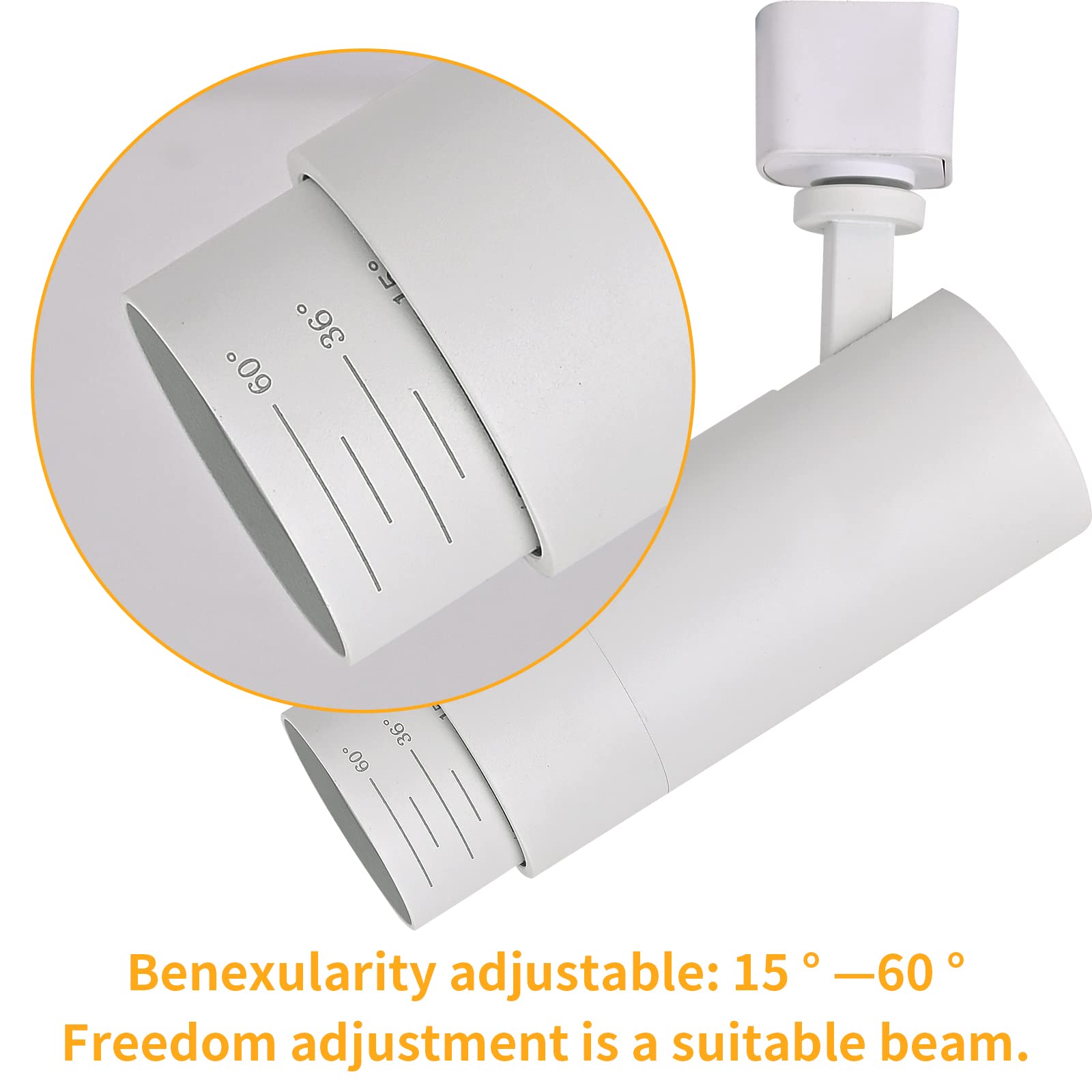Ajbvp 5Cct Led Track Lighting Heads 12W Dimmable,Zoomable Beam15°/24°/36°/45°/60°,2700K/3000K/3500K/4000K/5000K,Single Circuit H Track Lighting Heads Ceiling Fixtures Art Lighting,White-4Pack