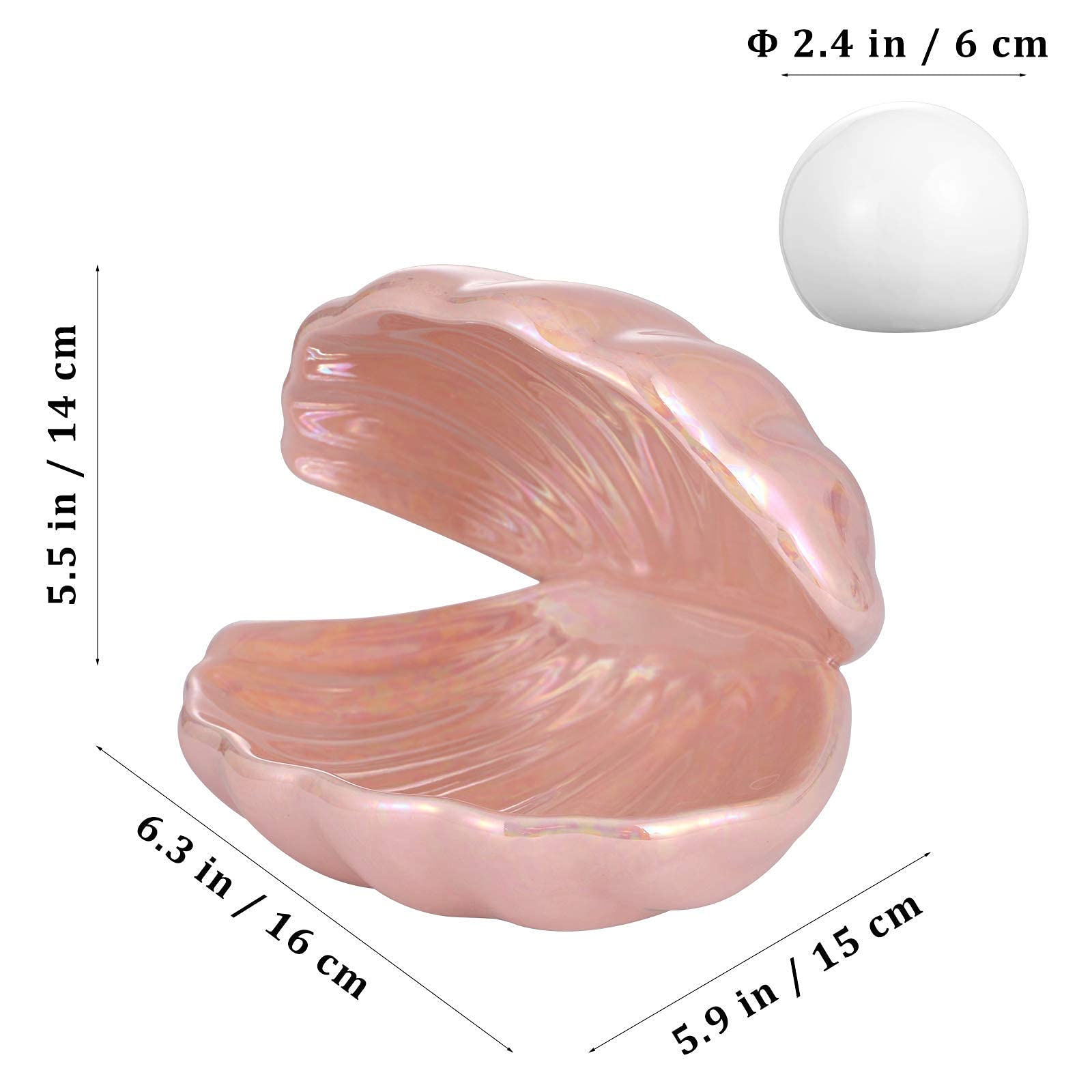 Imikeya Pink Shell Pearl Led Accent Lamp - Portable Night Light & Home Decor For Bedroom, Living Room