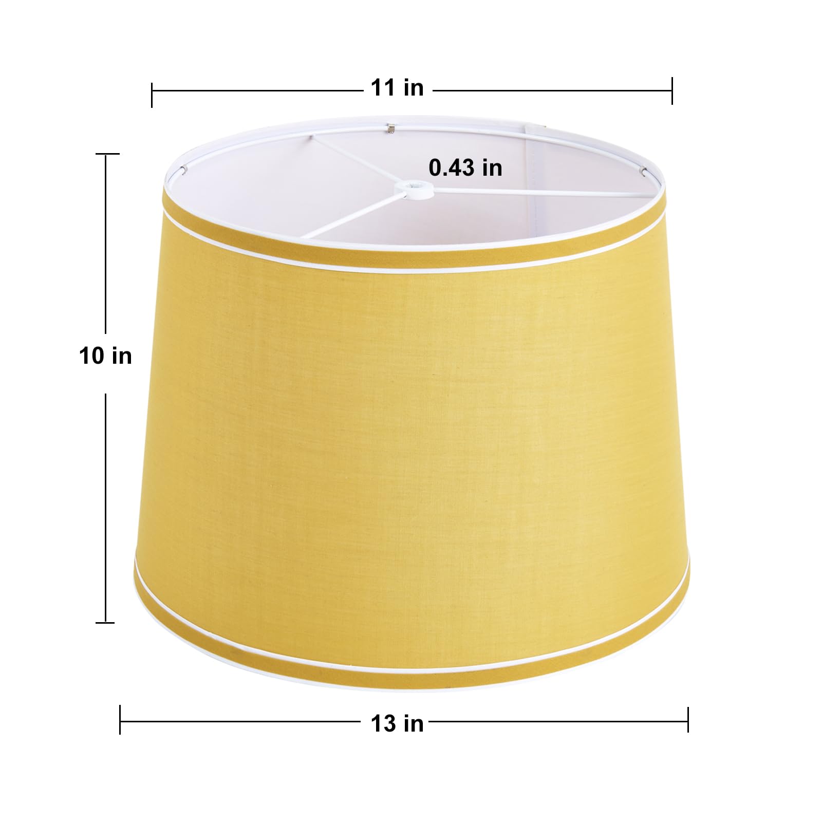Lamp Shades Set Of 2, Drum Lampshades, Lampshade 10 Inches Height, Lampshades For Table Lamp, Floor Lamp, Pendant Light, Yellow