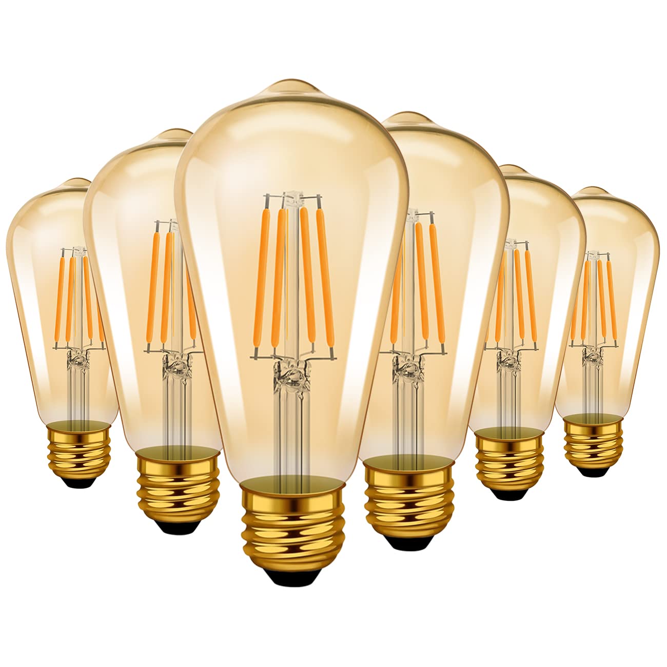 Lvwit Vintage Edison Light Bulb St21 Led Filament Bulb 8W(60 Watt Equivalent) Dimmable 2500K (Amber Glow) Warm White E26 Medium 