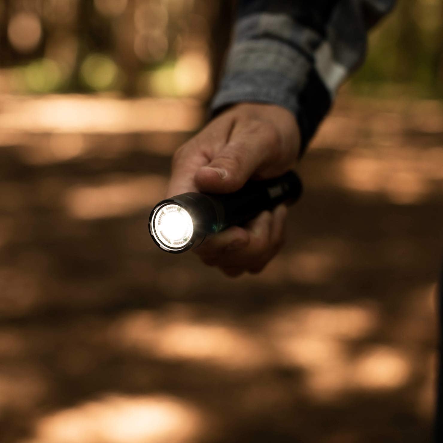 Bushnell TRKR 400 Lumen Tactical Flashlight | LED, Aluminum, Black, Model 50011, Ideal for Camping, Hunting, Hiking, and Emergencies