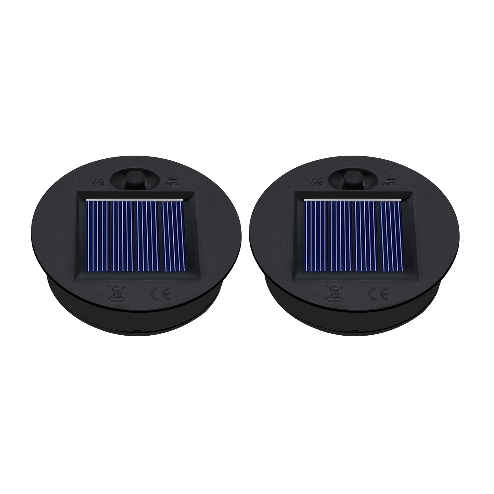 Znycye 2 Pack Solar Light Replacement Top(Top Size 2.76Inch, Bottom Size 2.36 Inch) Waterproof Solar Lanterns Replacement Top Fo