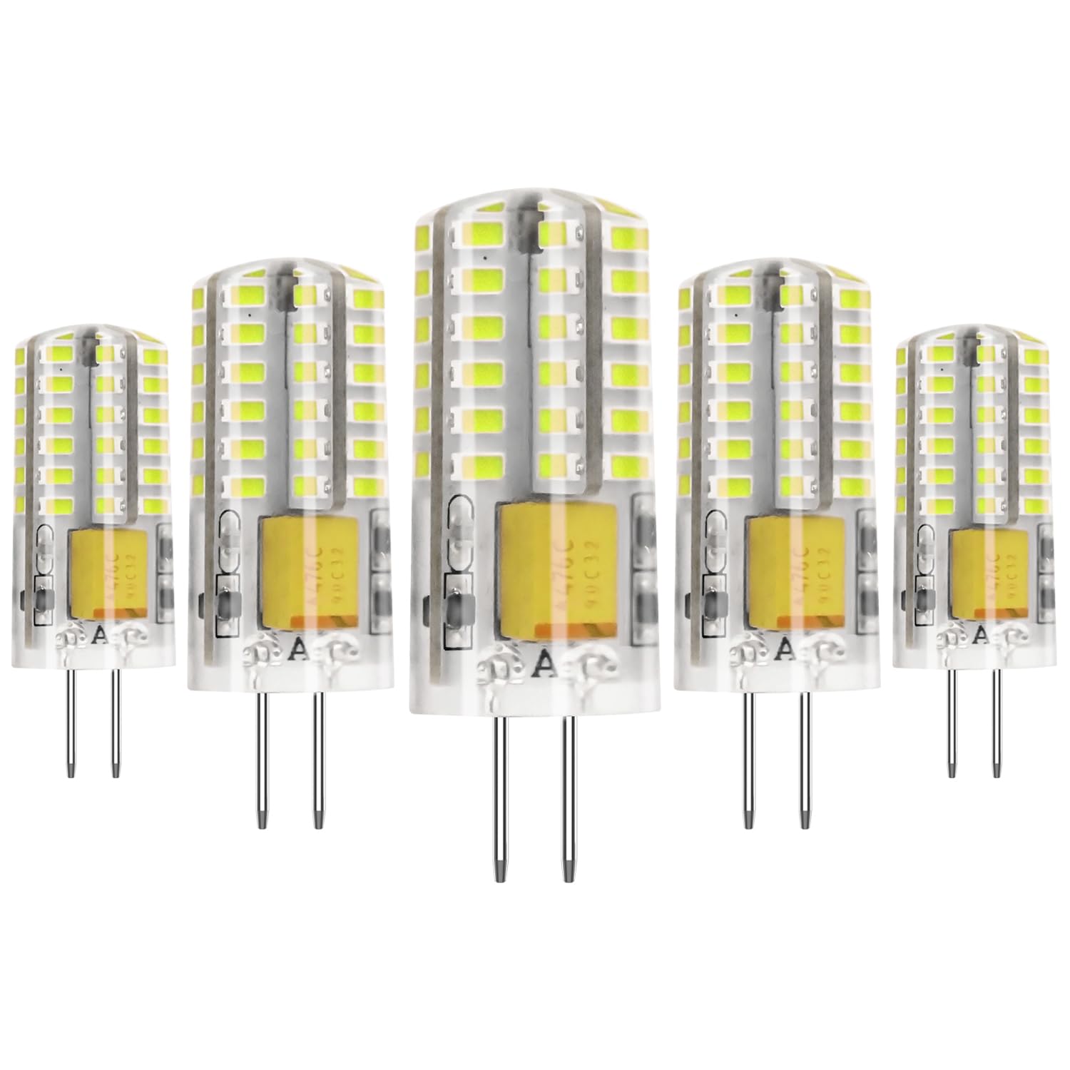 Aimeoko G4 Led Bulb 12V Bi Pin Base Replace 20W Halogen Bulbs For Home And Landscape Lighting Non-Dimmable  3W Daylight White 6000K  5 Pcs