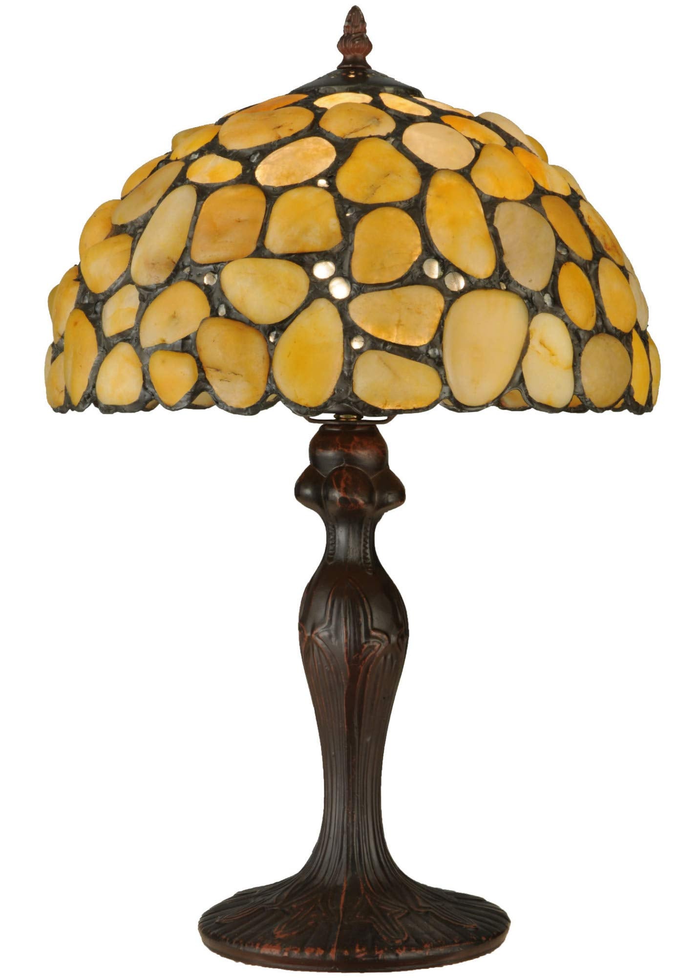 Meyda Tiffany 19.5" Agata Table Lamp - Mahogany Bronze Glass & Metal Design