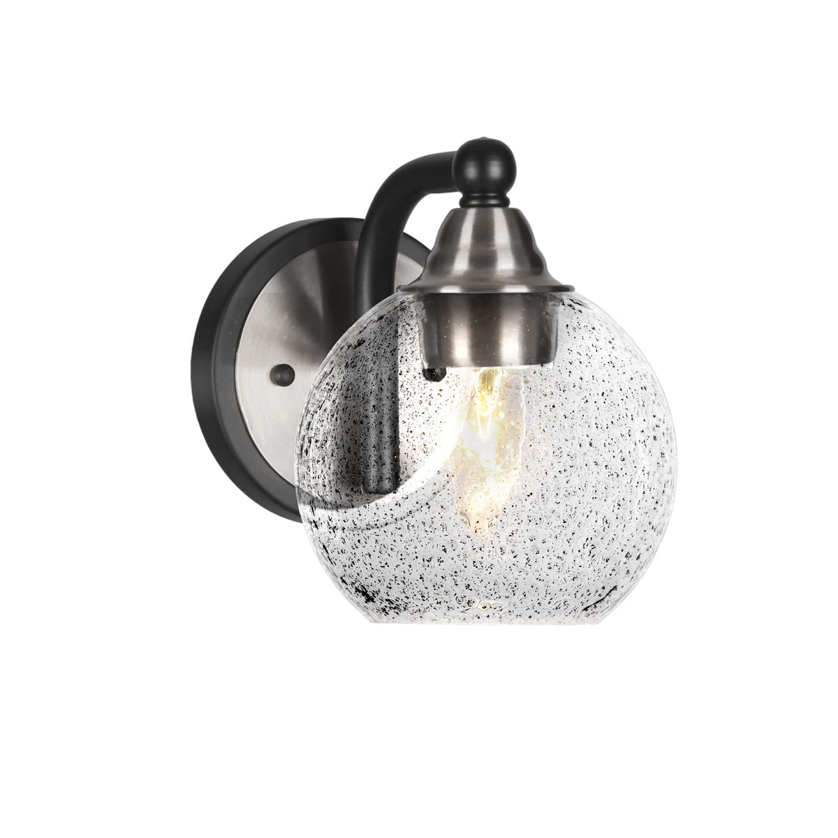 Toltec Lighting Paramount 1 Light Wall Sconce In Matte Black & Brushed Nickel (3421-Mbbn-4102)