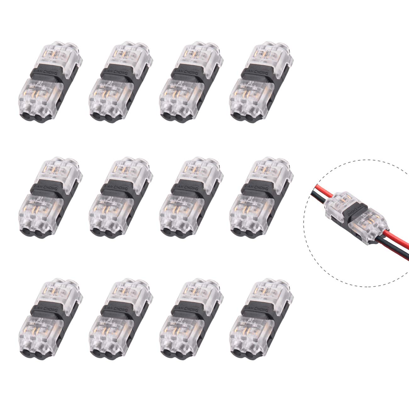 Low Voltage Wire Connectors  Wire Tap 20-24 Gauge Wire Connectors Splicer  I Type 2 Pins 12 Pack