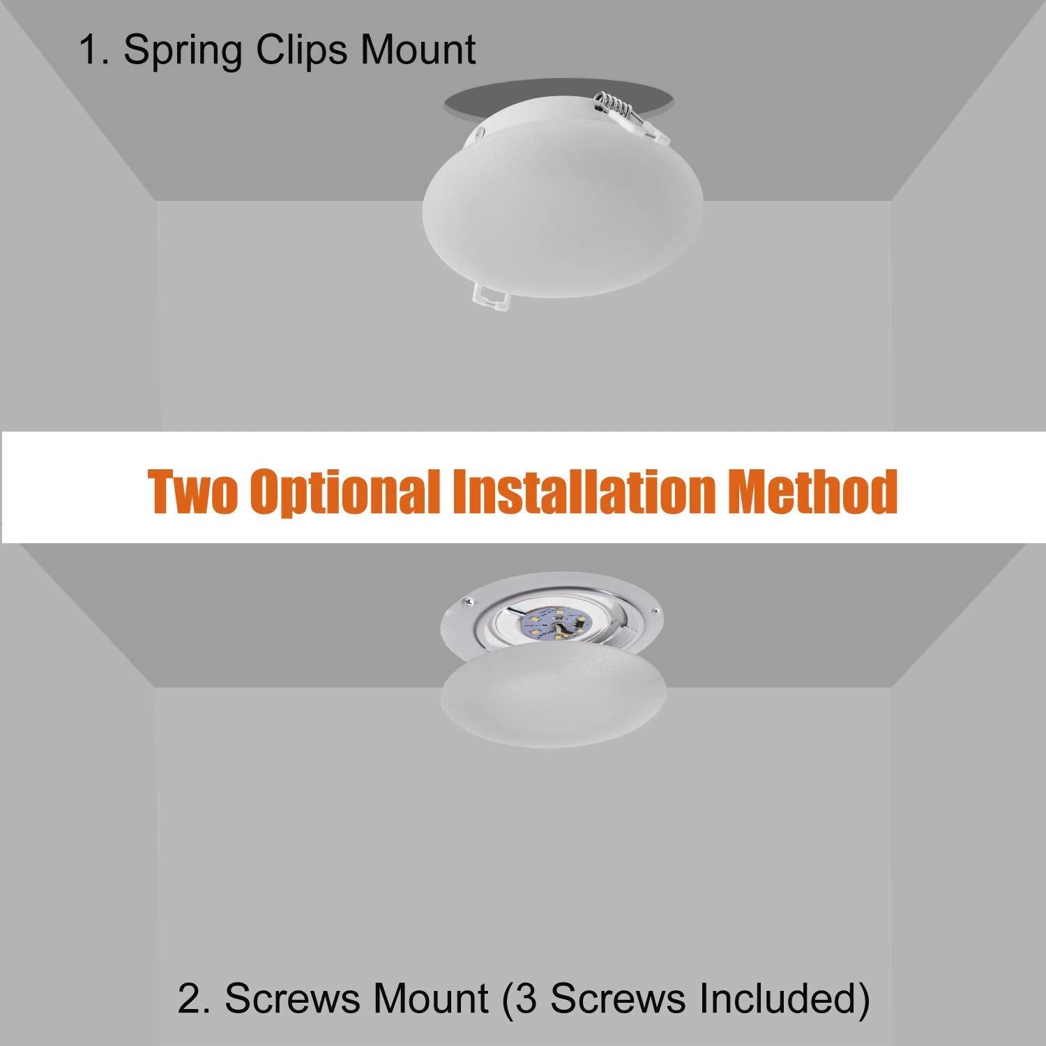 Facon LED RV Puck Light 4.5 Inch, Aluminum, 4000K Cool White, Model RVR4H-MH40, Pack of 2
