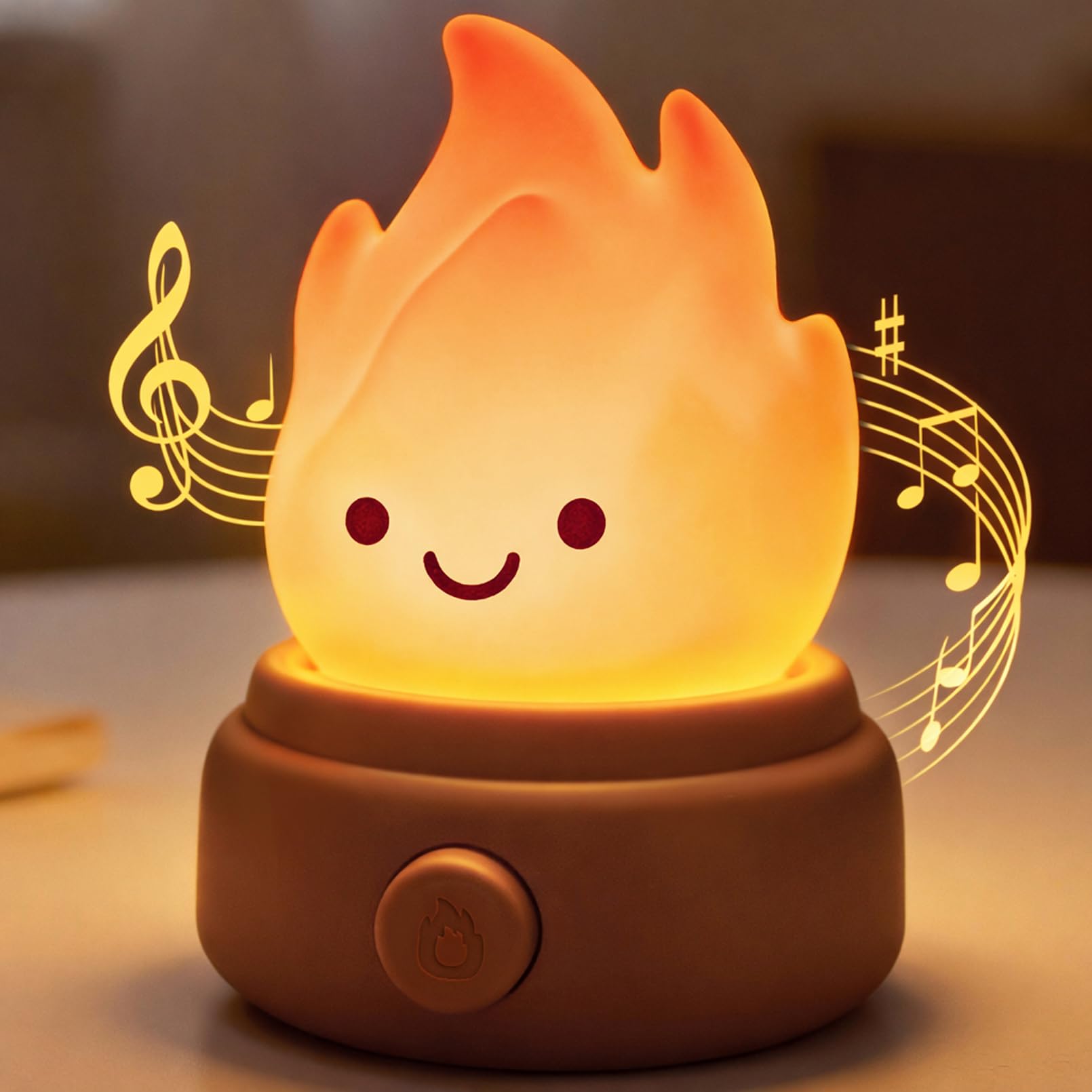 2026 Upgrade Campfire Night Light, Portable Flame Lamp with 6 White Noise, Flameless Candles Lamps for Indoor Outdoor, Rechargea