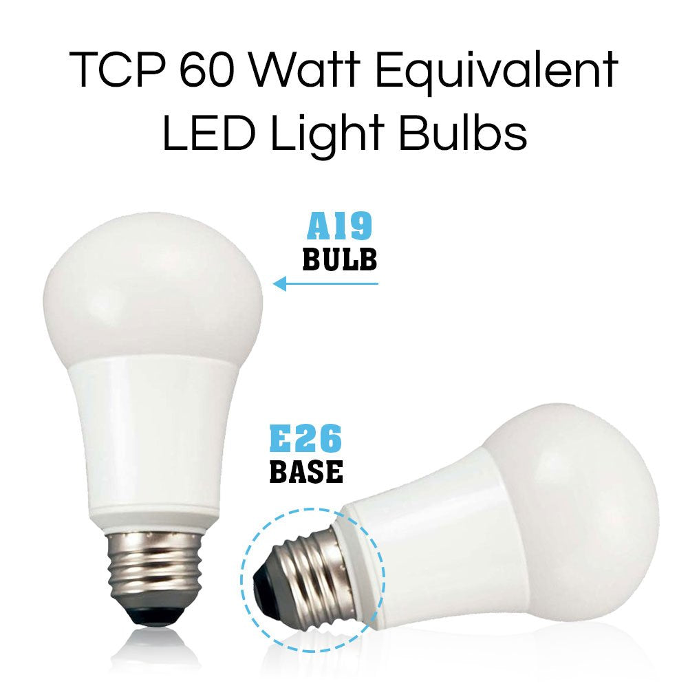 Tcp La927Knd6 Led Light Bulbs 60 Watt Equivalent | Energy Efficient (9W) Non-Dimmable A19 Shape E26 Medium Base, Pack Of 6, Soft
