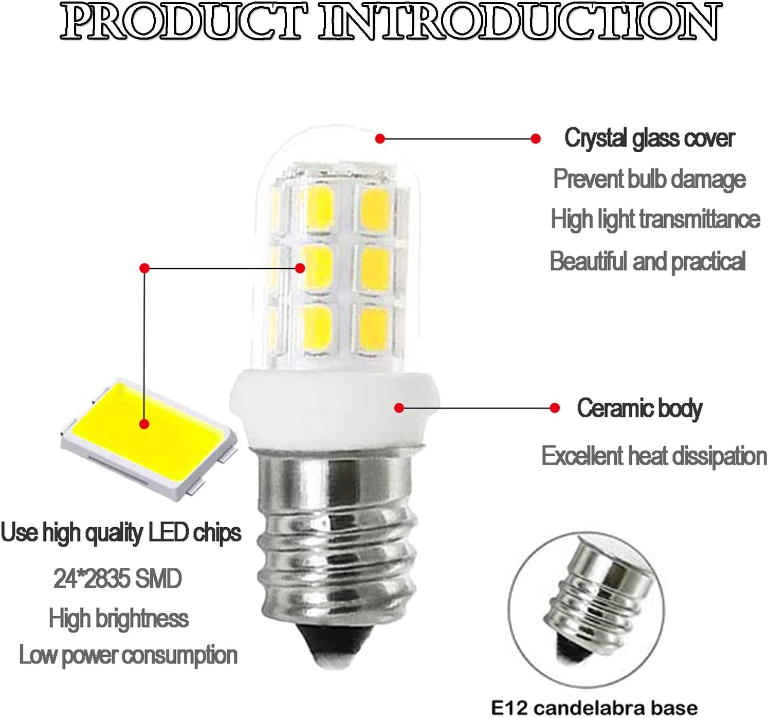 Zssxoled C7 E12 Led Bulbs Salt Lamp Light Bulb Replacement For 15W Himalayan Salt Lamps, Night Light Bulbs, Chandeliers, C7 Led