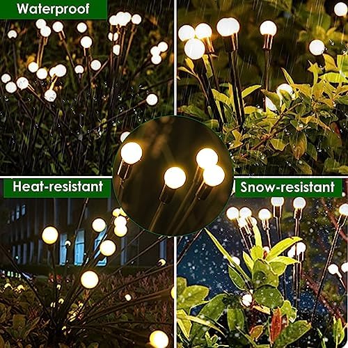New Upgraded Solar Garden Lights, 10 Pack Solar Firefly Lights Outdoor, Solar Swaying Lights, Waterproof Solar Outdoor Fairy Lig