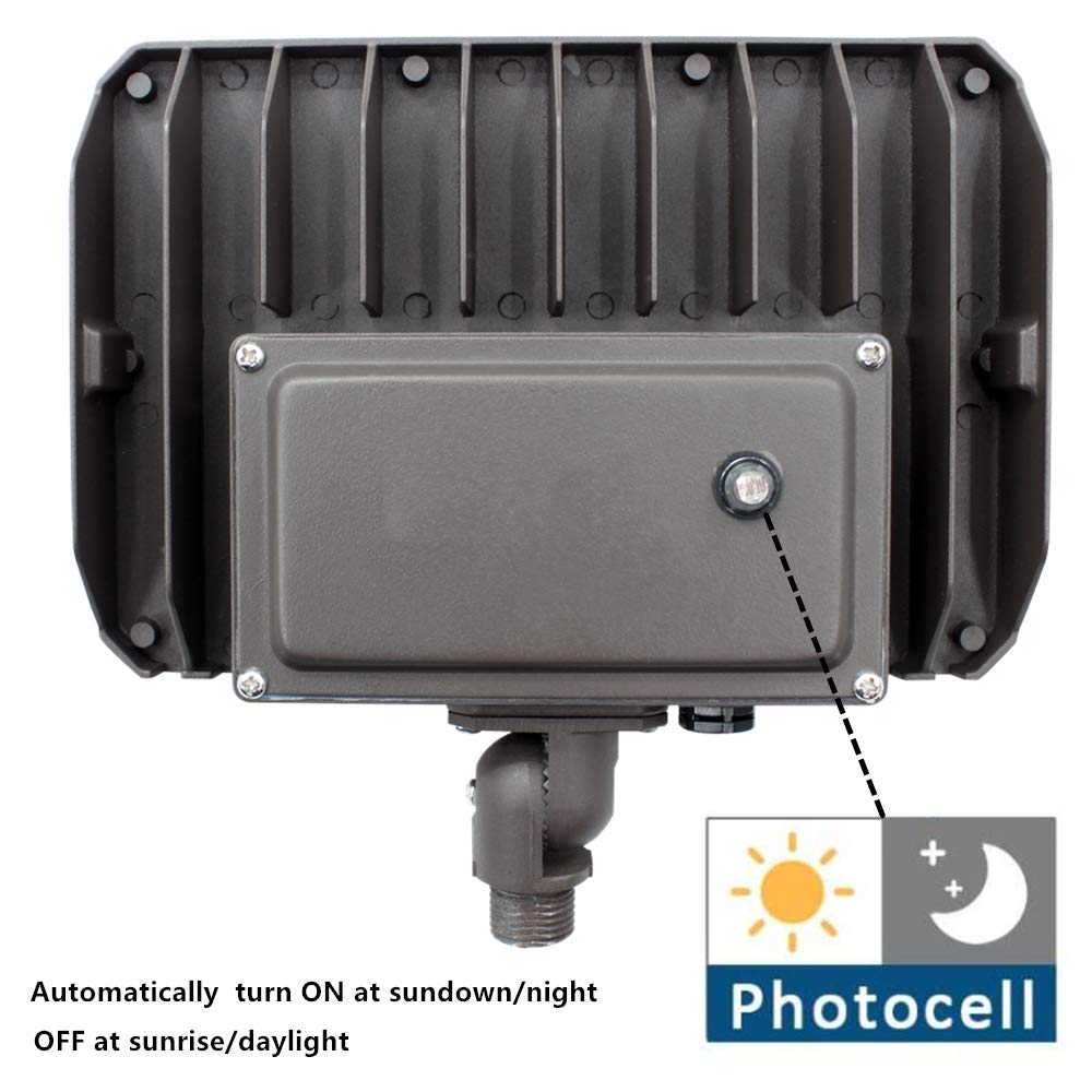 1Pack-Dusk To Dawn Outdoor 100W Led Flood Light With Knuckle, 14000Lm 1000W Equivalent, 100-277V 3000K Warm Light, Etl Commercial Led Flood Light Fixture, Outdoor Security Lighting For Landscape