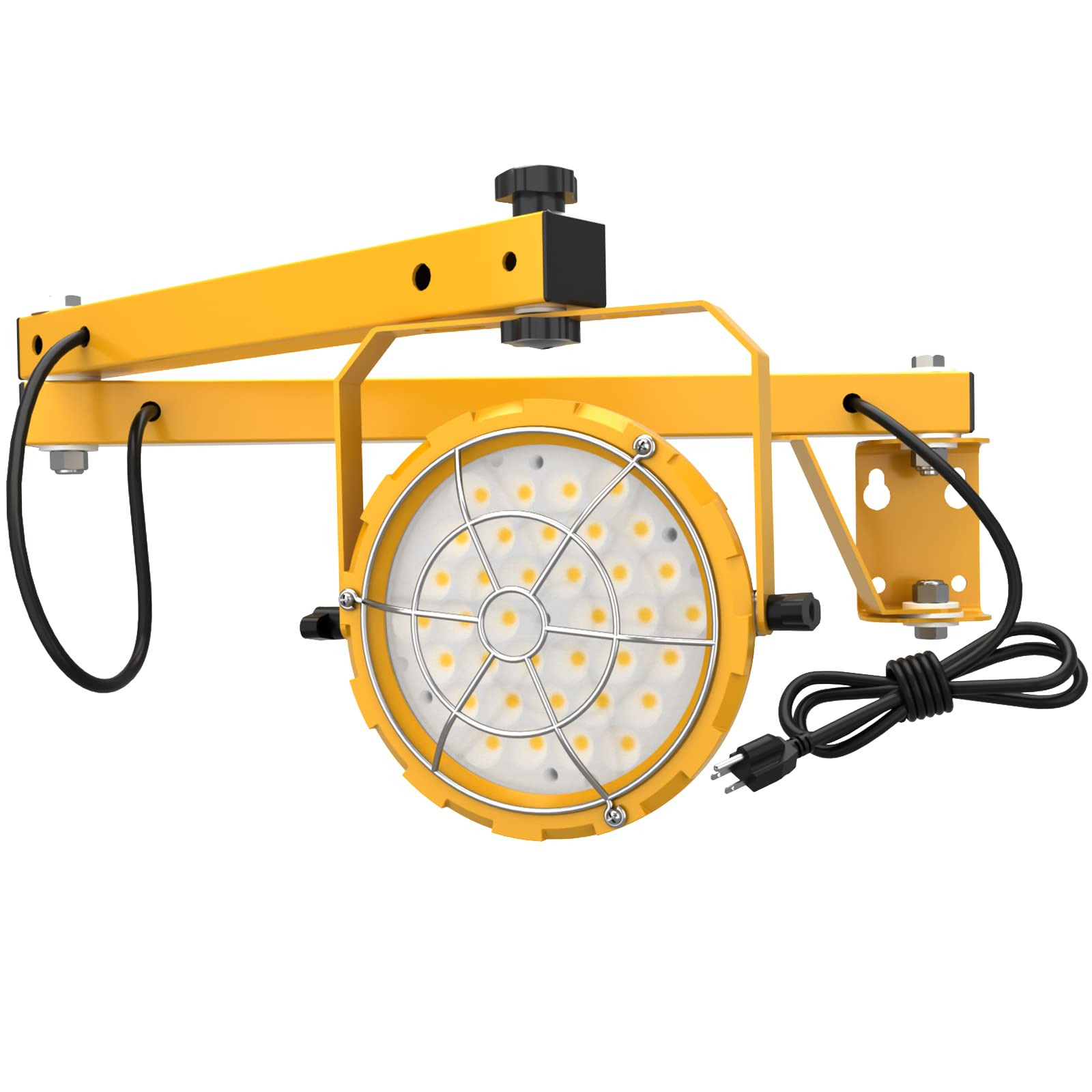G GJIA 60W 6600LM LED Loading Dock Lights with 40'' Swing Folding Single Arm, AC100-277V, 360 Rotatable LED Lamp Head, ETL Liste