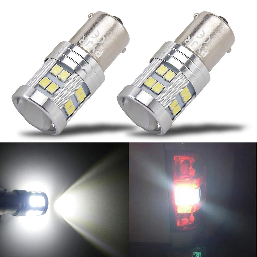 Pyjr 1156 Led Reverse Light Bulbs, 1000 Lumens, 6000K Xenon White, Pack Of 