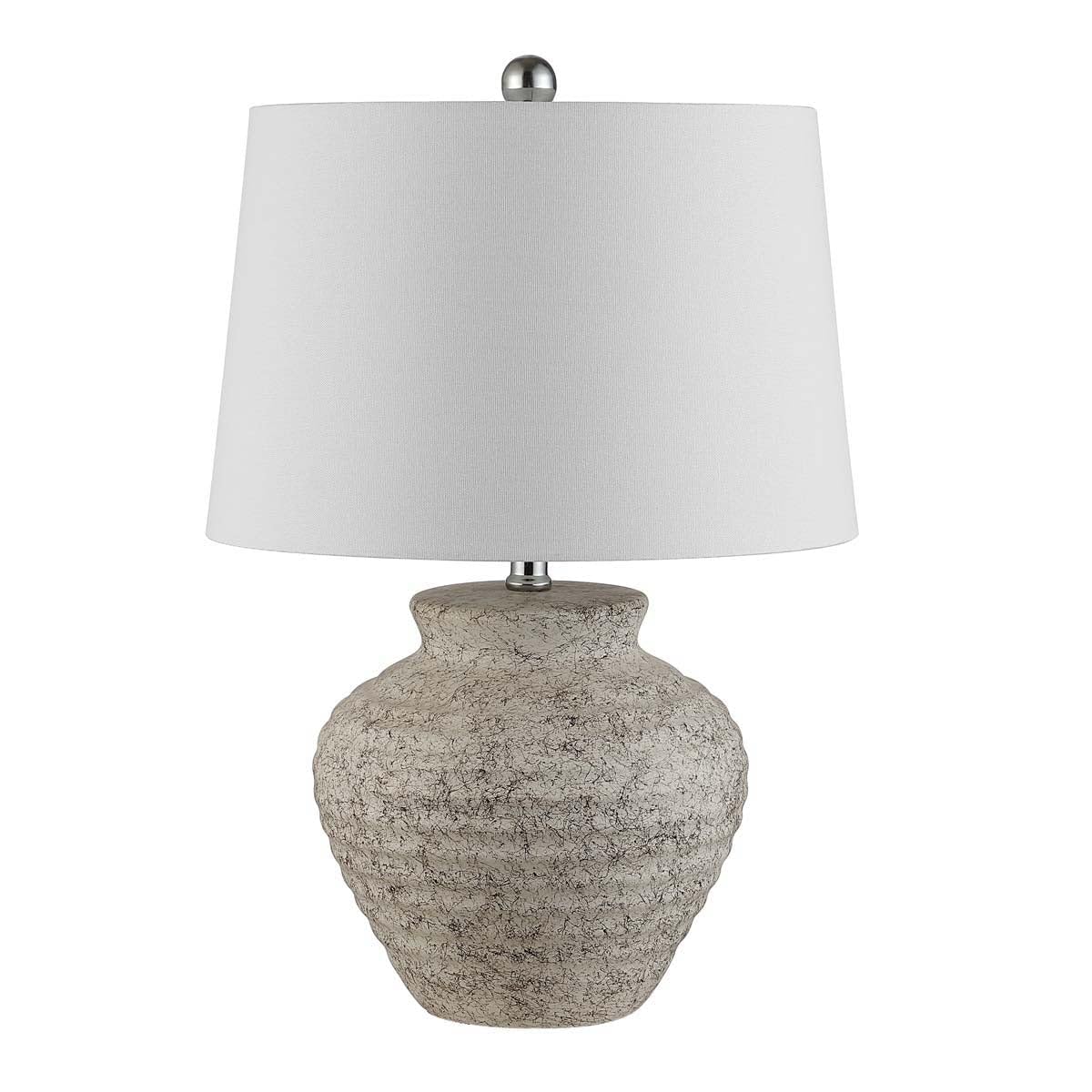 SAFAVIEH Table Lamp, 23-inch Light Gray Ceramic, Rustic Farmhouse, Model TBL4352A, LED Bulb Included, Perfect for Bedroom or Office