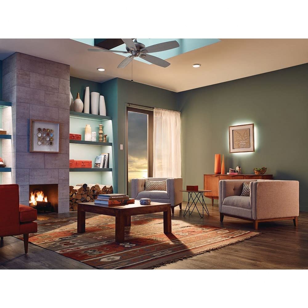 Kichler Gen 1 Led Downlight In White, 7.5    Ceiling Flush Mount Wet Rated Interior Dimmable Light For Living Room, Dining Room,