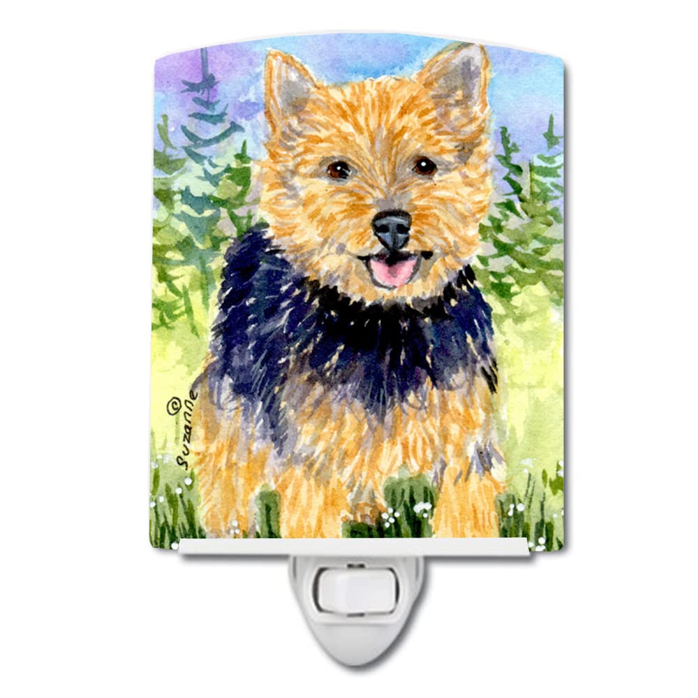Caroline'S Treasures Ss8894Cnl Norwich Terrier Ceramic Night Light Compact, Ul-Certified, Ideal For Bedroom, Bathroom, Nursery, Hallway, Kitchen, 6X4X3, Multicolor