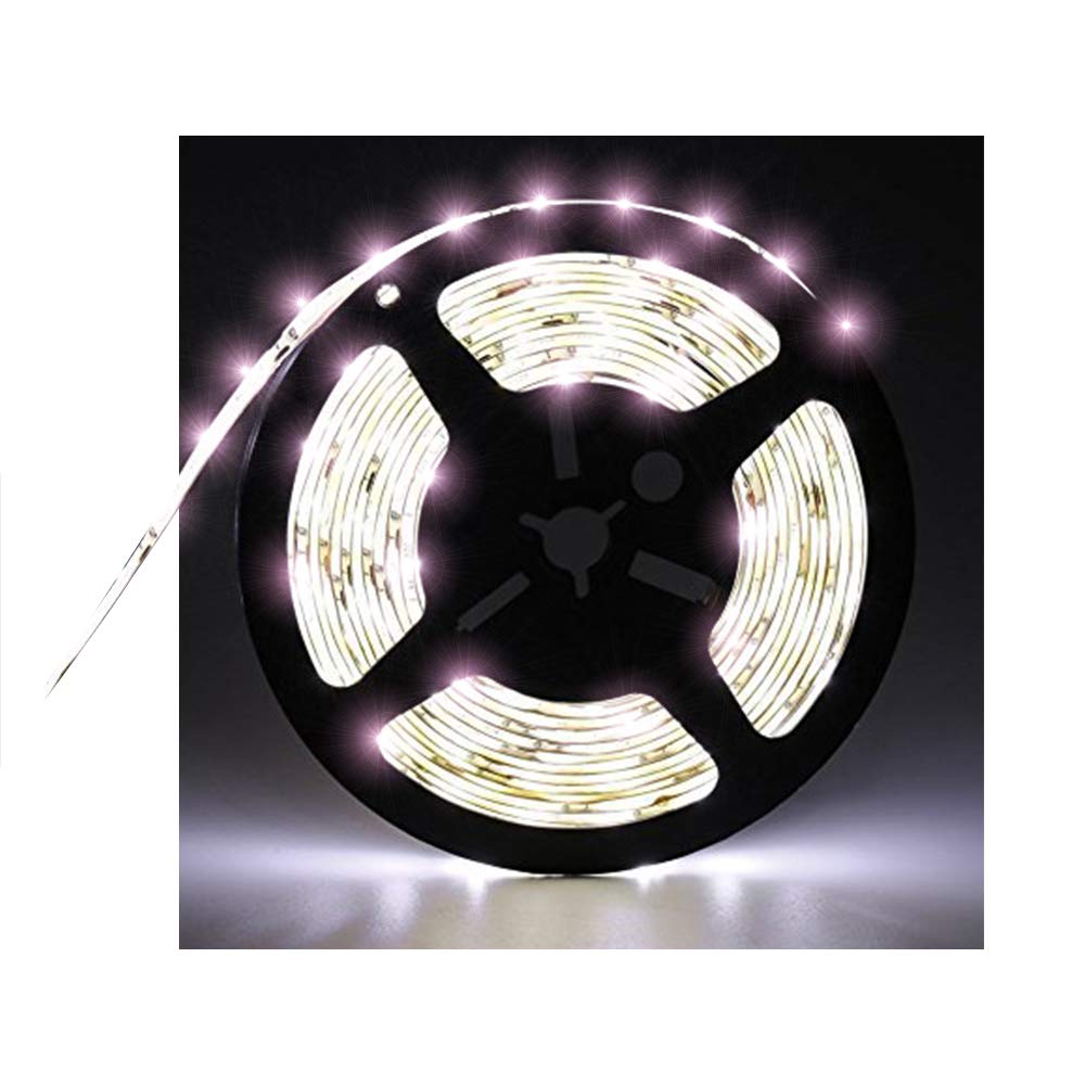 Tasodin Water-Resistance IP65, 12V Waterproof Flexible LED Strip Light, 16.4ft/5m Cuttable LED Light Strips, 300 Units 3528 LEDs