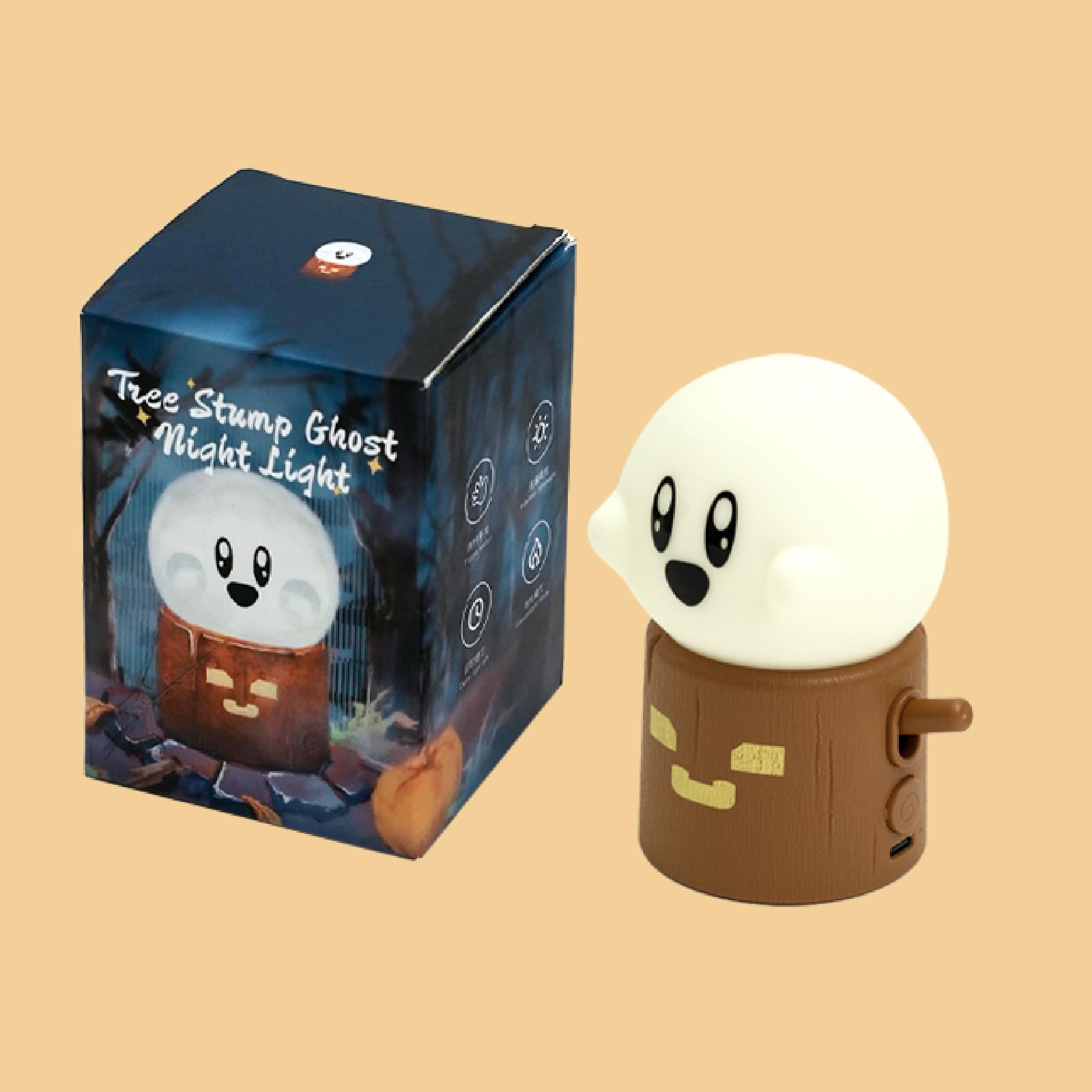 Deogos Ghost Campfire Night Light  Small Ambient Lamp  Cute Night Light  2 Modes/Rechargeable/Cordless/Dimmable Brightness  Warm Lamps For Kids Sleep Buddy  Work/Study Buddy  Gift