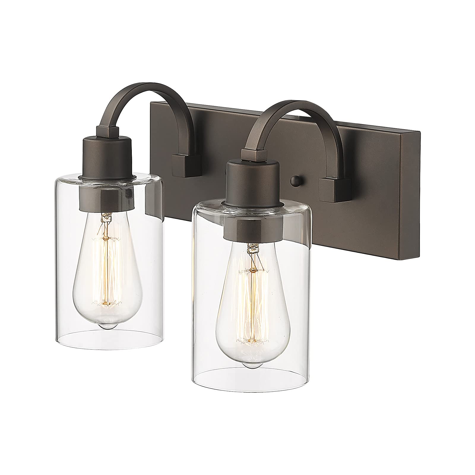 Emliviar 2-Light Bathroom Vanity Light Sconce - Oil Rubbed Bronze With Clear Glass Yce237B-2W Or