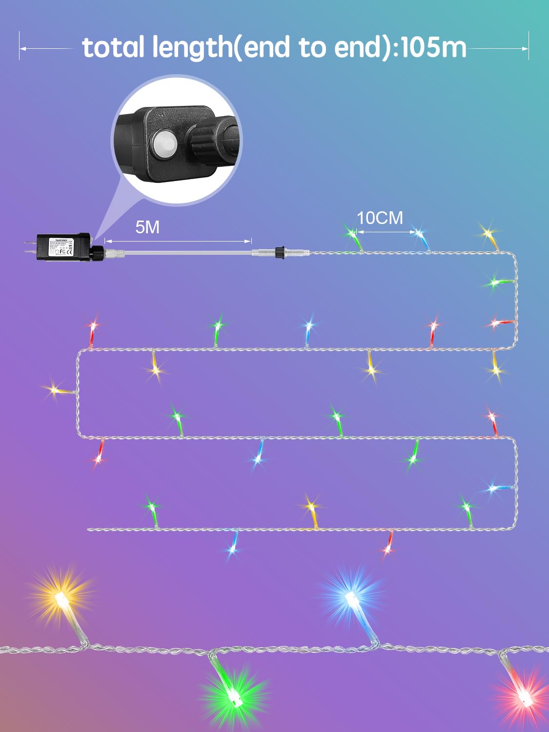 Lamyar Christmas Lights With 1000 Leds  328Ft Extra Long Plug In Fairy String Lights For Outdoor Tree And Indoor D?Or  8 Modes & Timer  Ip65 Waterproof Lights For Yard Garden Decor (Multi-Color)