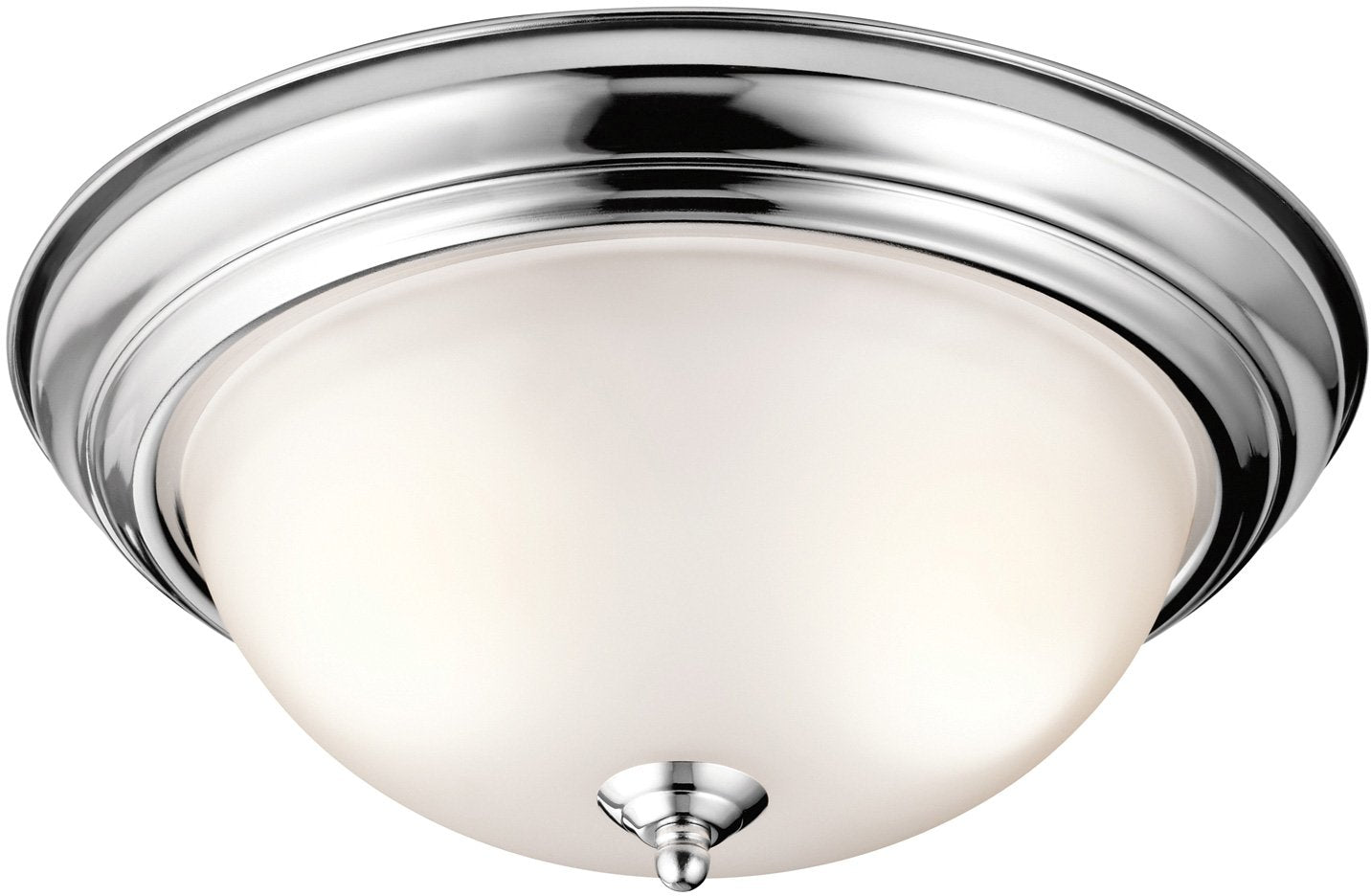 Kichler 8112CH Flush Mount Round Glass Ceiling Lighting, Chrome 2-Light (14'' W x 6'' H) 120 Watts