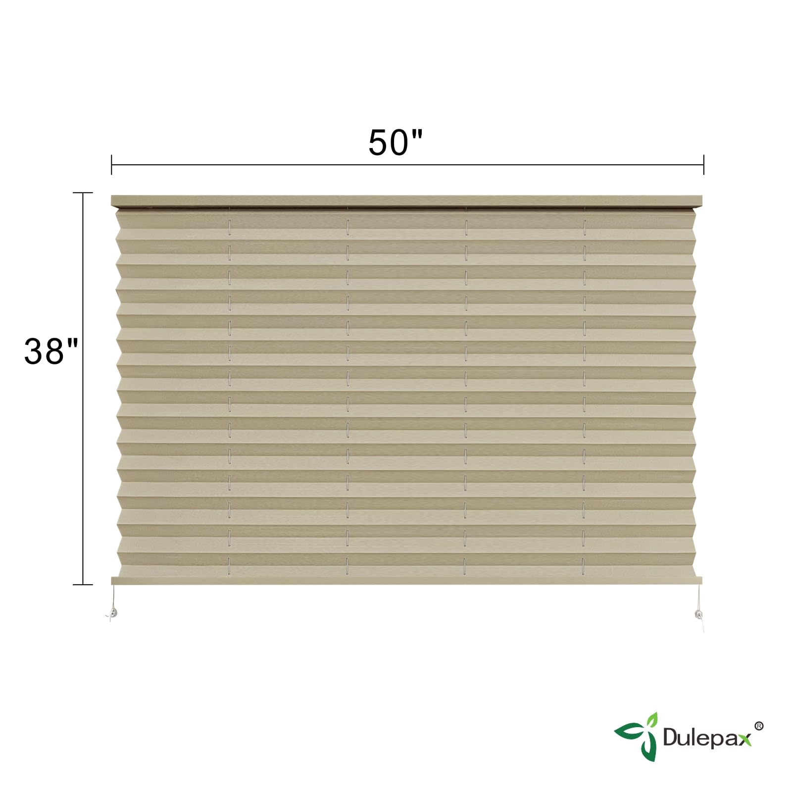 Dulepax Rv Blinds, Pleated Shades, 50'' W X 38'' L Cappuccino, Uv Protection, Rv/Camper Window Shades