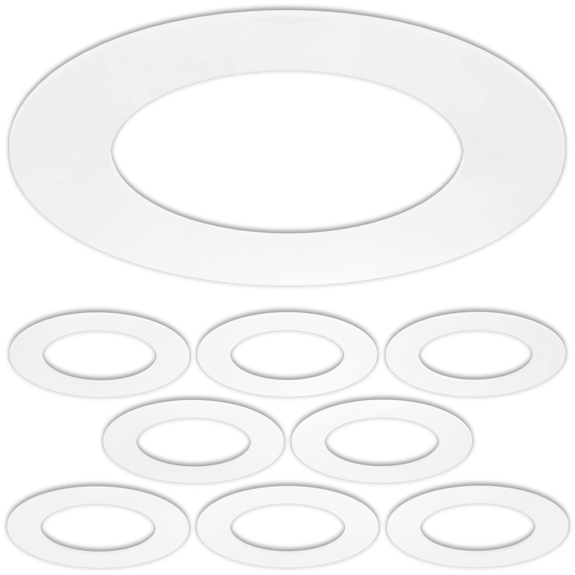 Lighting Labs 8 Pack Gloss White Goof Trim Ring For 4 Inch Recessed Can Lighting Down Light, Outer Diameter 6.7 Inches, Inner Diameter 4.2 Inches