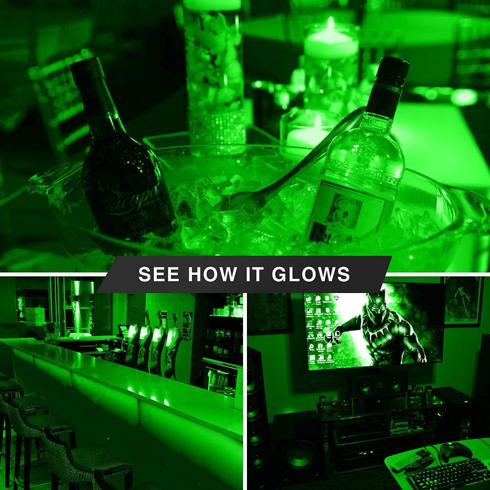 4 Pack Bluex Led Par20 Flood Green Light Bulb - 8W (65Watt Equivalent) - Damp Rated Dimmable - E26 Base Green Led Lights, Party