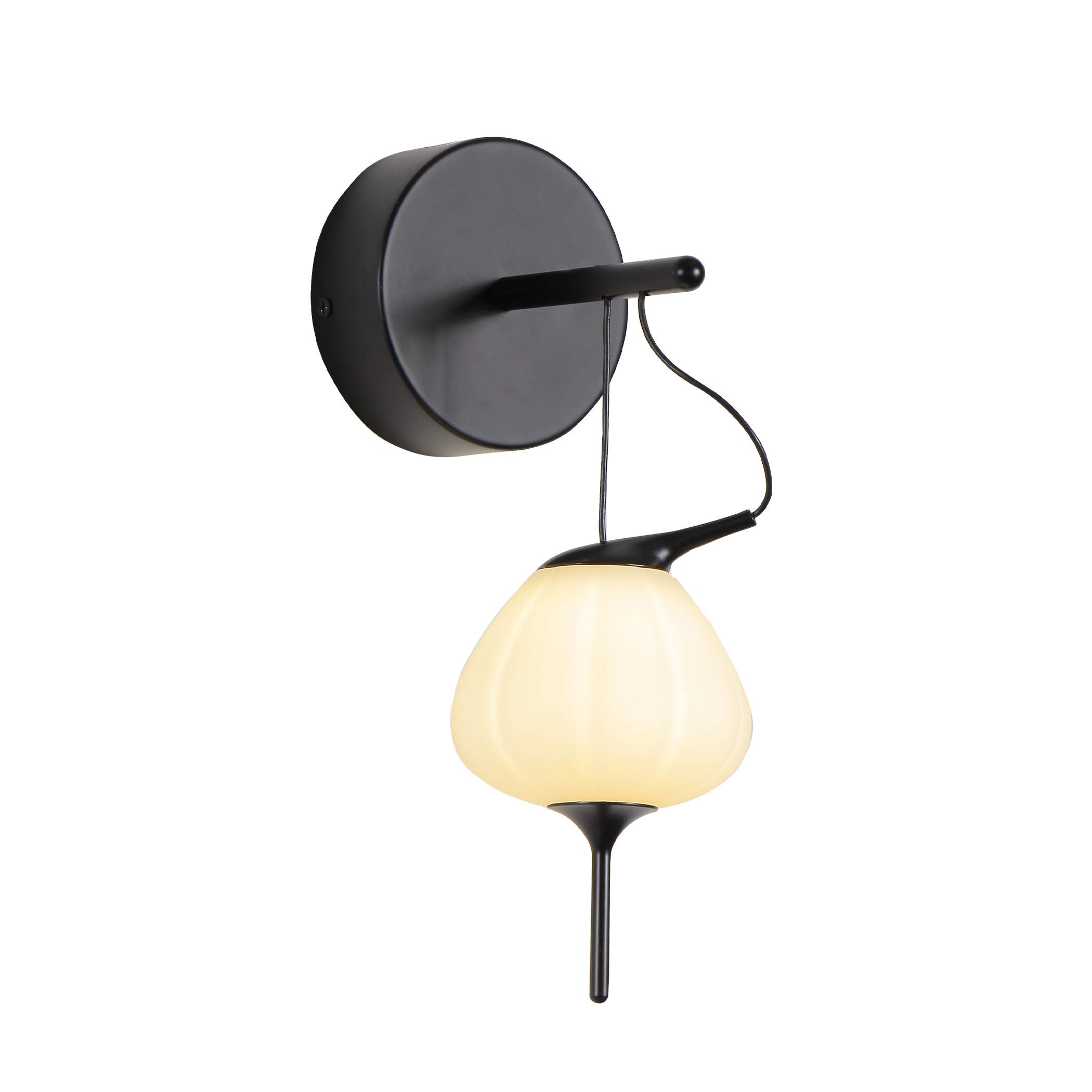 VONN Lecce LED Wall Sconce Fixture, Black, Glass Shade, 4.75inL x 6.25inD x 12.5inH, Model VAW1221BL