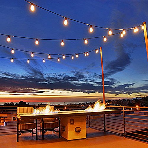 Novelty Lights 25 Pack S14 Outdoor Patio Edison Replacement Bulbs, E27 Medium Base, Clear, 11 Watt