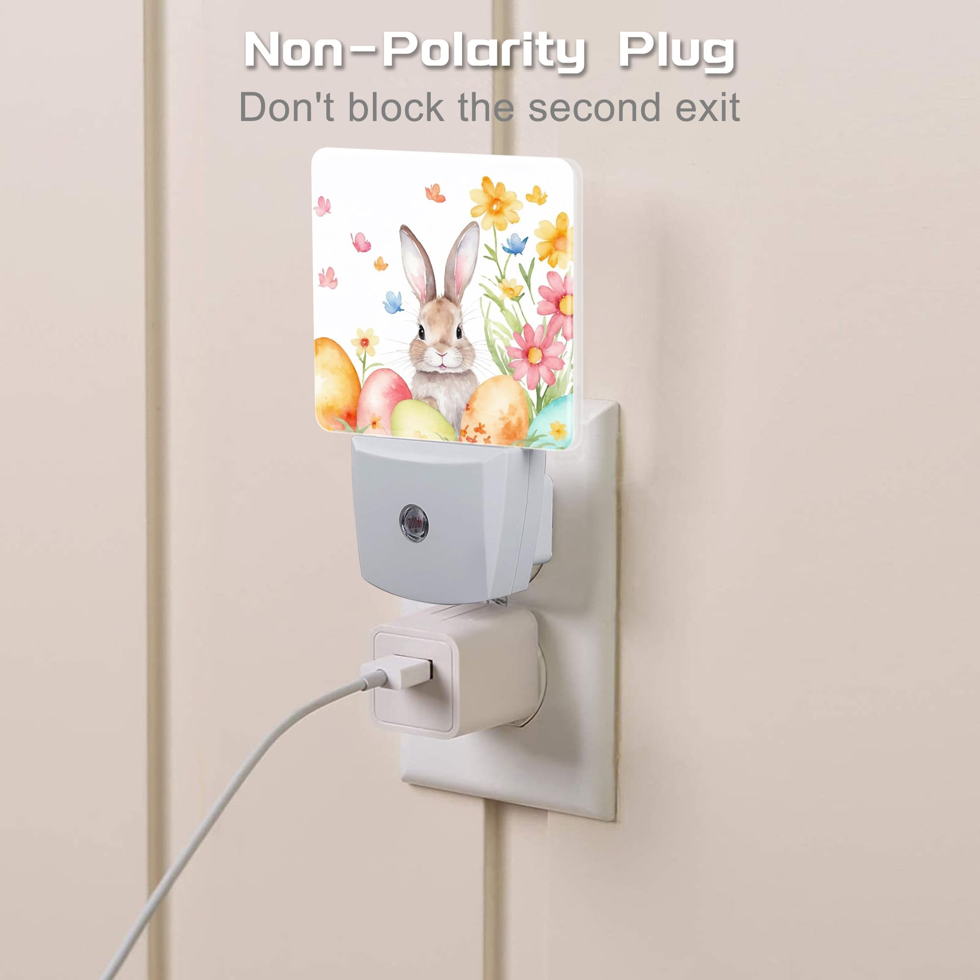 sndheke Cute Easter Bunny Night Light, 0.5W Energy Saving, Plug-in, Dusk to Dawn, Kids Decor, Model SBD04, Color29