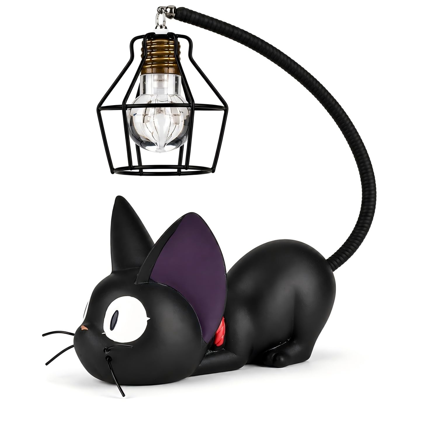 OVANUS Jiji Cat Lamp, Kikis Delivery Service Night Light, Studio Ghibli Inspired Resin Black Cat Lamp for Bedroom Desk Shelf De