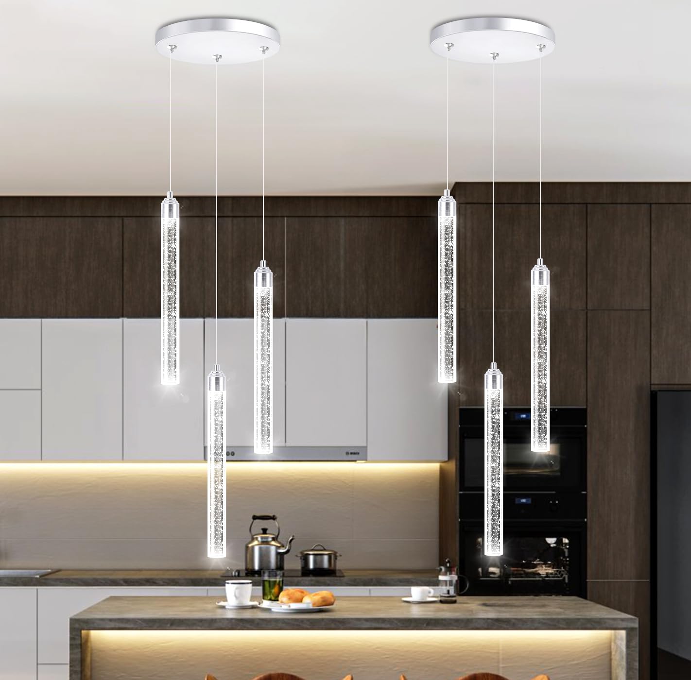 Mini Chandelier Crystal Pendant Lights Integrated LED Pendant Light Fixtures Kitchen Island Chandeliers Pendant Lighting for Din