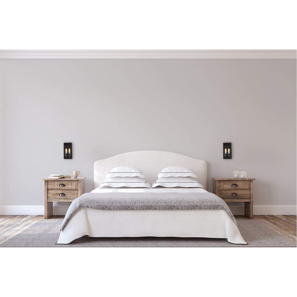 Living District Modern Home Decorative Voir 2 Lights Wall Sconce in Black