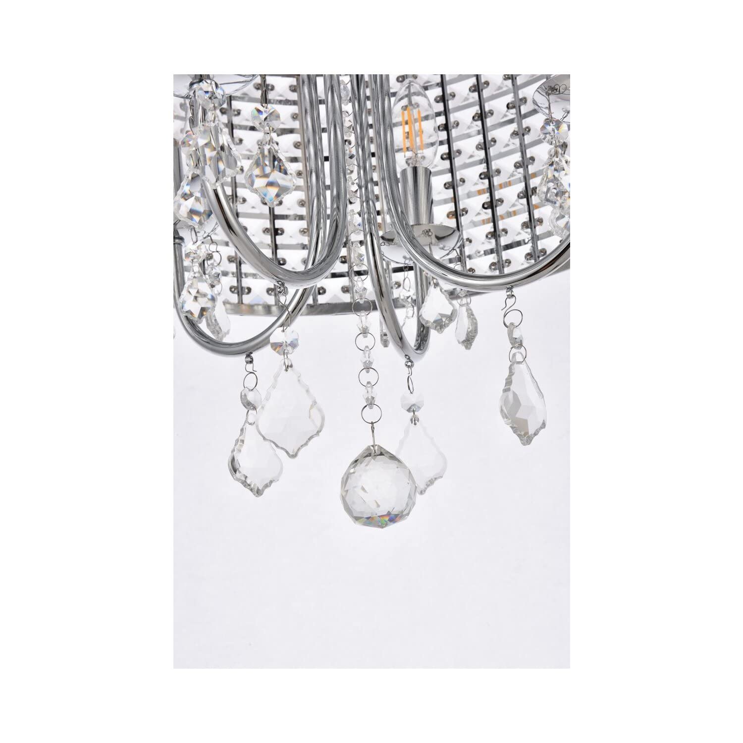 Living District Elise 4-Light Transitional Style Metal Pendant in Chrome