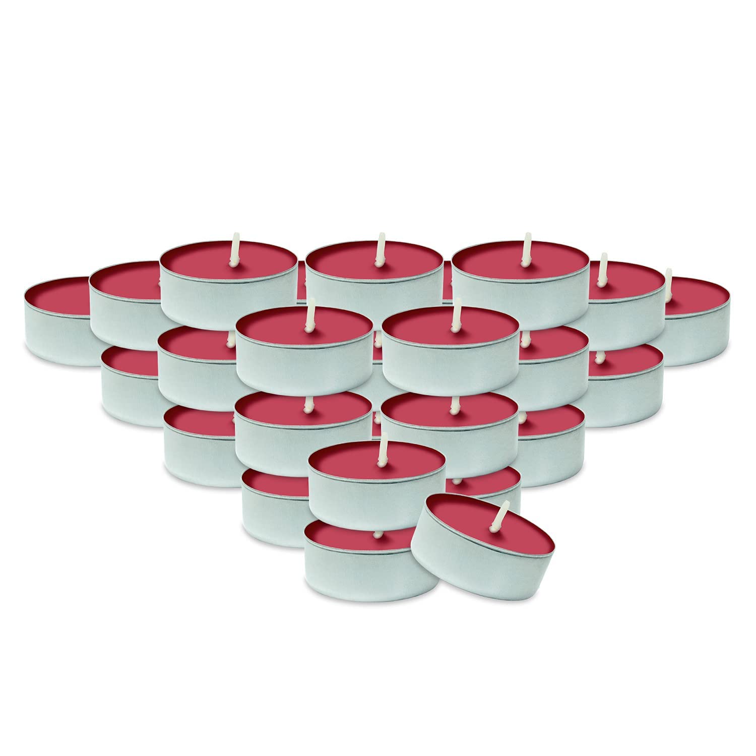 DecorRack Strawberry Scented Tealight Candles, 30 Pack, Long Lasting Aromatherapy, Synthetic Wax, Model 96021