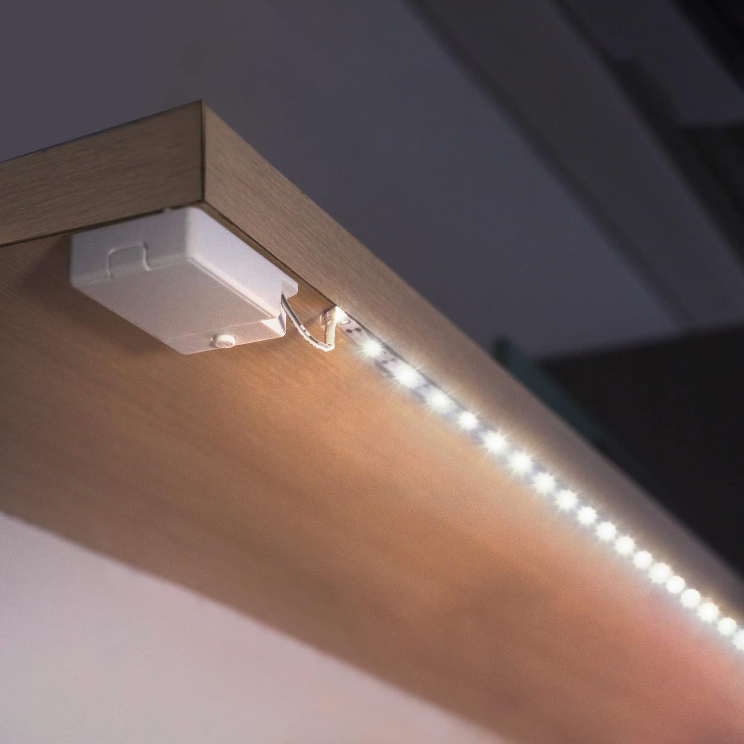Battery Powered LED Strip Lights, 3 Pack 40 Inch Cordless White LED Light Strips for Shelves and Under Cabinet Indoor Use, Batte