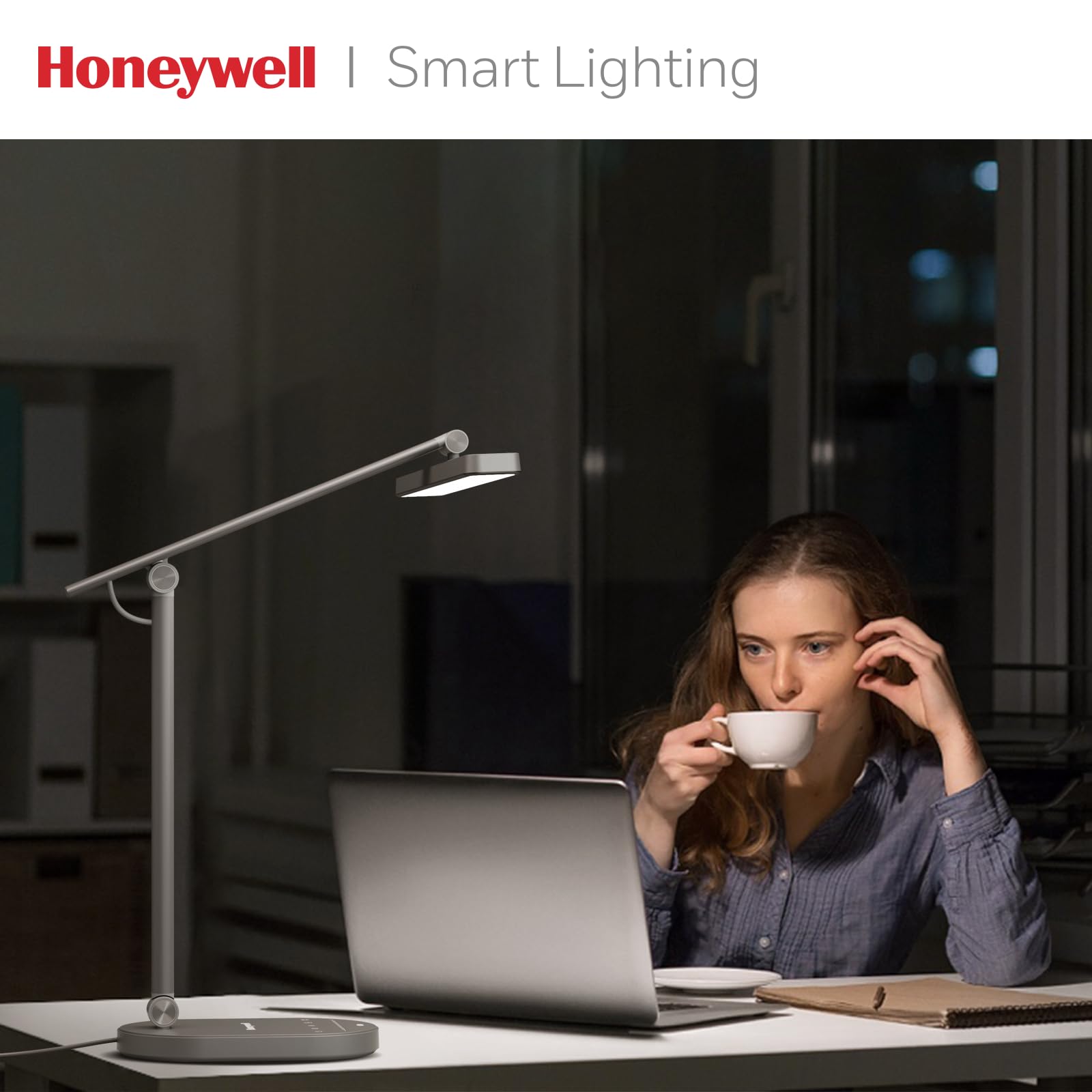 Honeywell Desk Lamp HWT-H4, Dimmable LED Light, 700LM, Eye-Caring, Gray