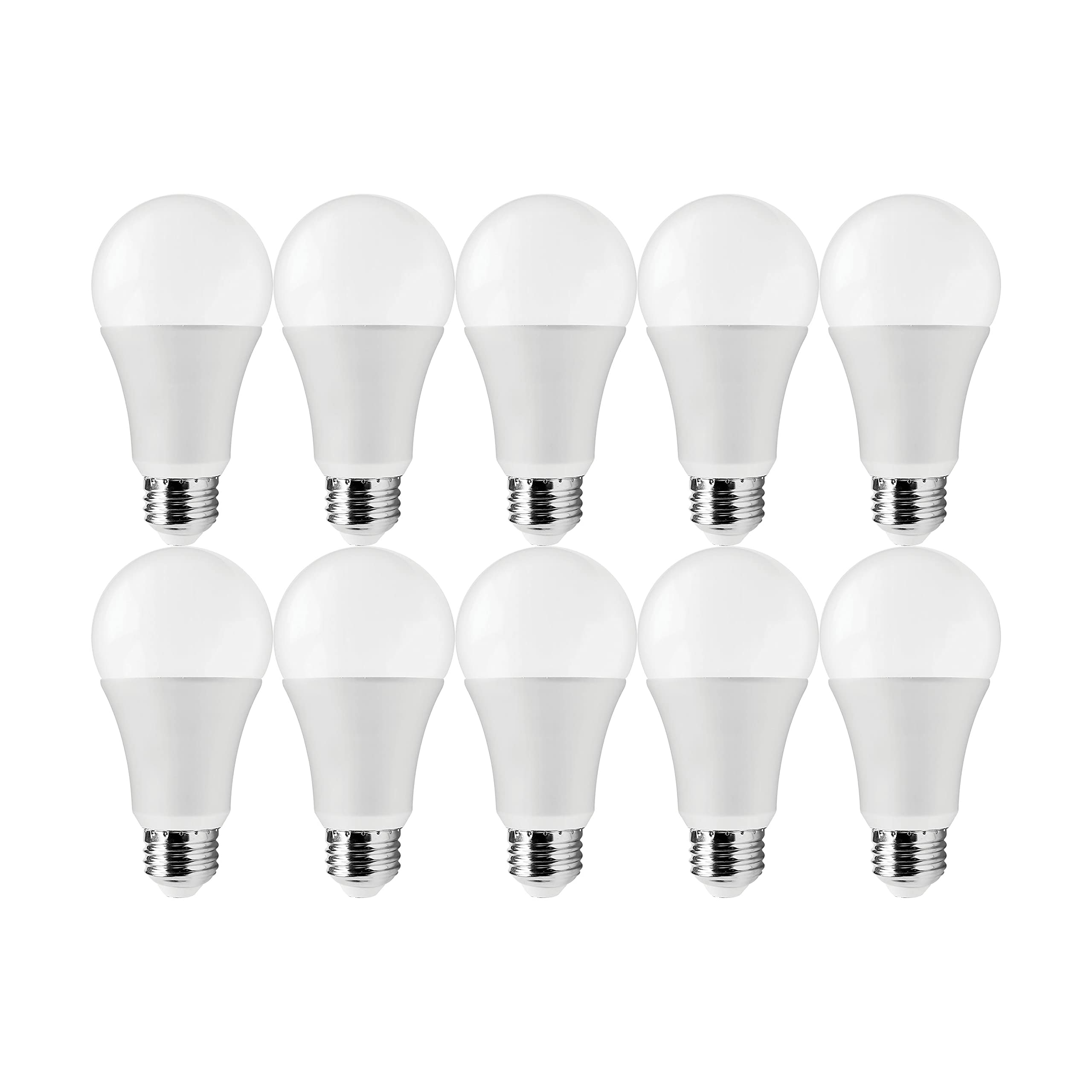 Satco S11400 A19 LED Light Bulbs, 60-Watt Replacement, 3000K Warm White, 9 Watts, 10 Pack