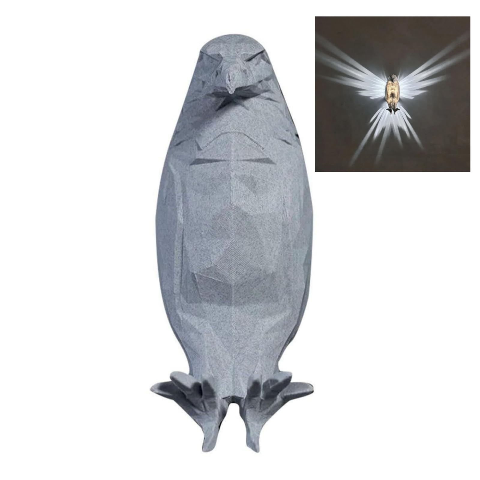 Isfiba 3D Animal Led Wall Lamp, Creative Resin Carving Lamp, Led Home Decoration Lamp, Atmosphere Rendering Lamp, For Study, Bedroom, Dining Room, Stairway, Hallway, Bar (White Bald Eagle)