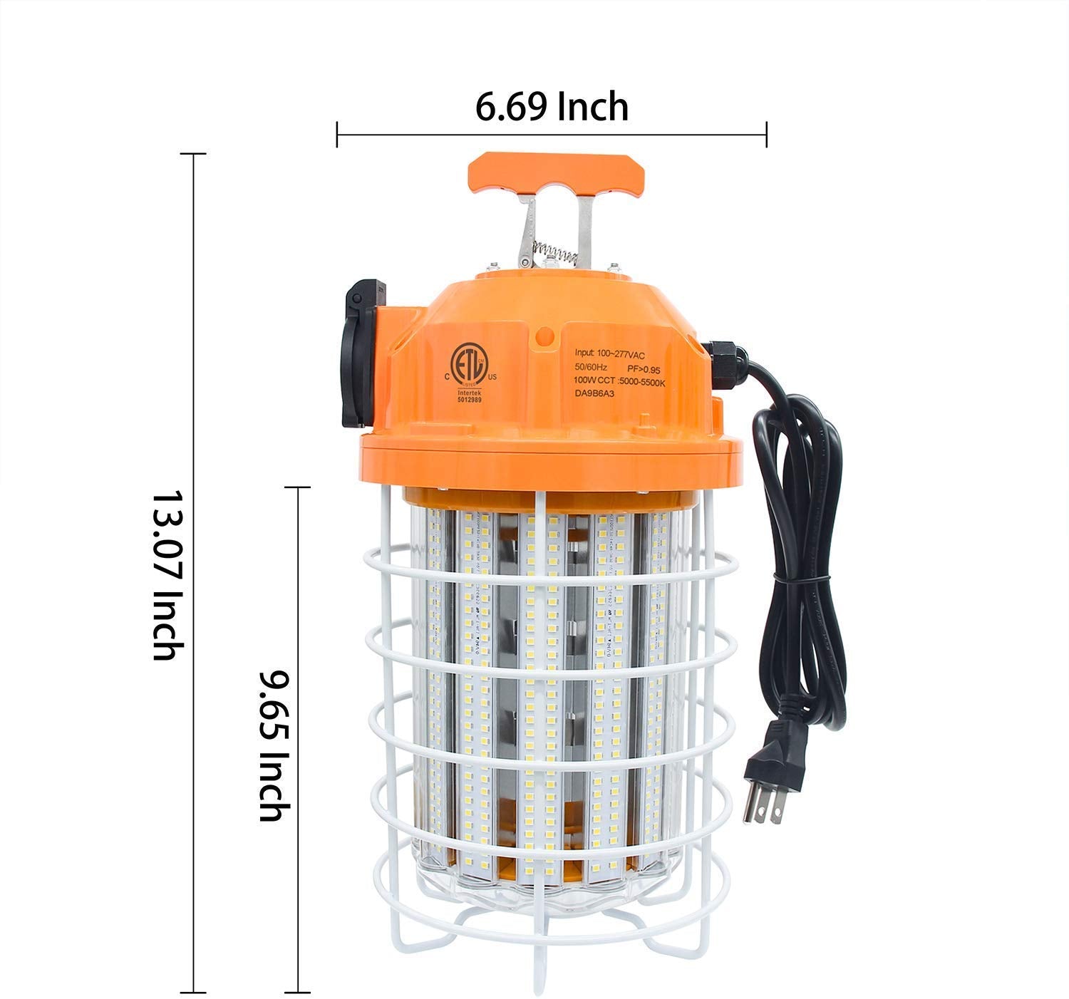 NS 100W LED Temporary Work Light - Waterproof Construction Lighting, 15500Lm, 5000K Daylight, Model 778469916506