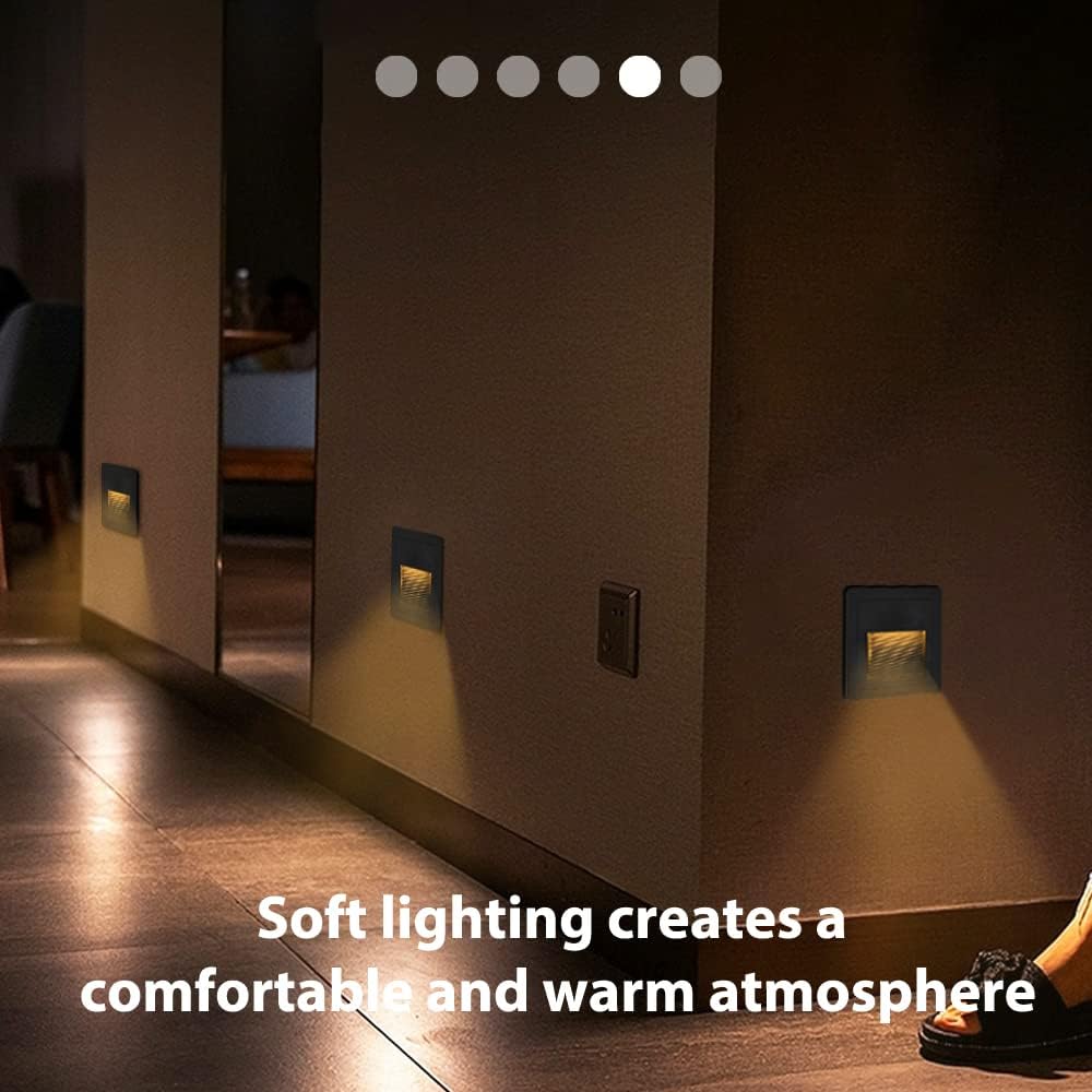 Arotelicht LED Stair Lights, 3000K Warm White, 8 Pack, IP65 Waterproof, Aluminum, Black Cover, Model WA