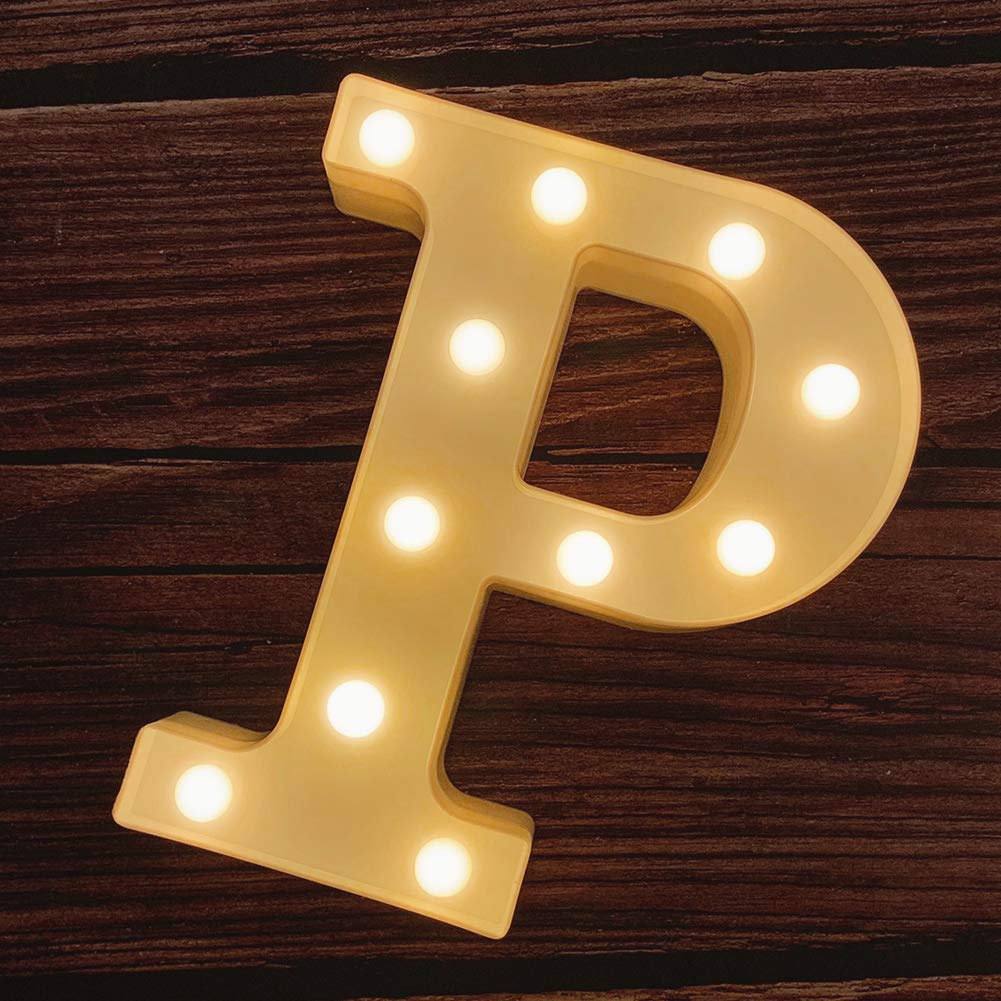 MUMUXI Light Up Letters and Numbers | Battery Powered, Bright | For Wedding, Party, Celebration | Color: P
