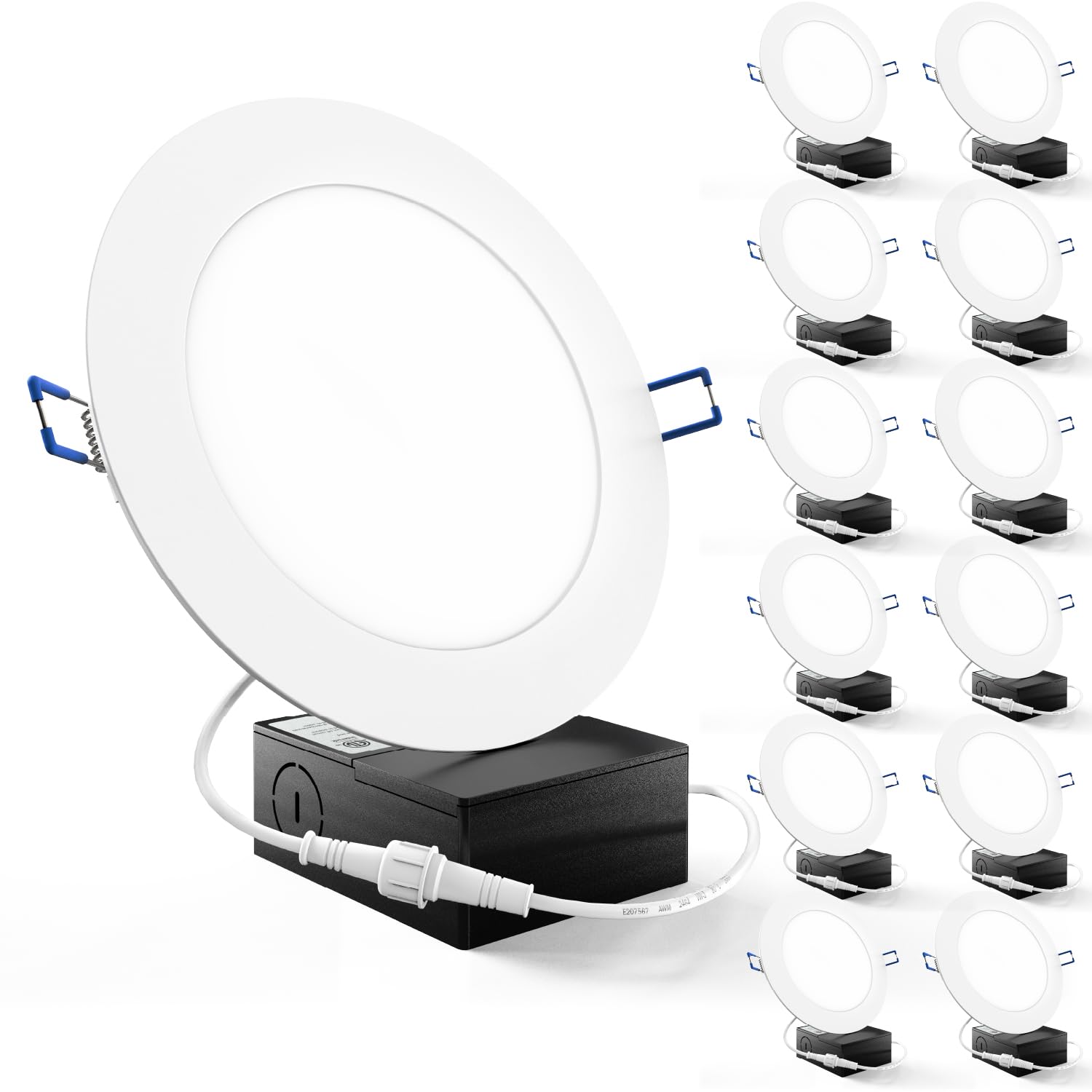 Sunco 12 Pack Recessed Lighting 6 Inch LED, Canless Ceiling Lights Slim with Junction Box, 850 LM, 14W (100W Equivalent), 2700K
