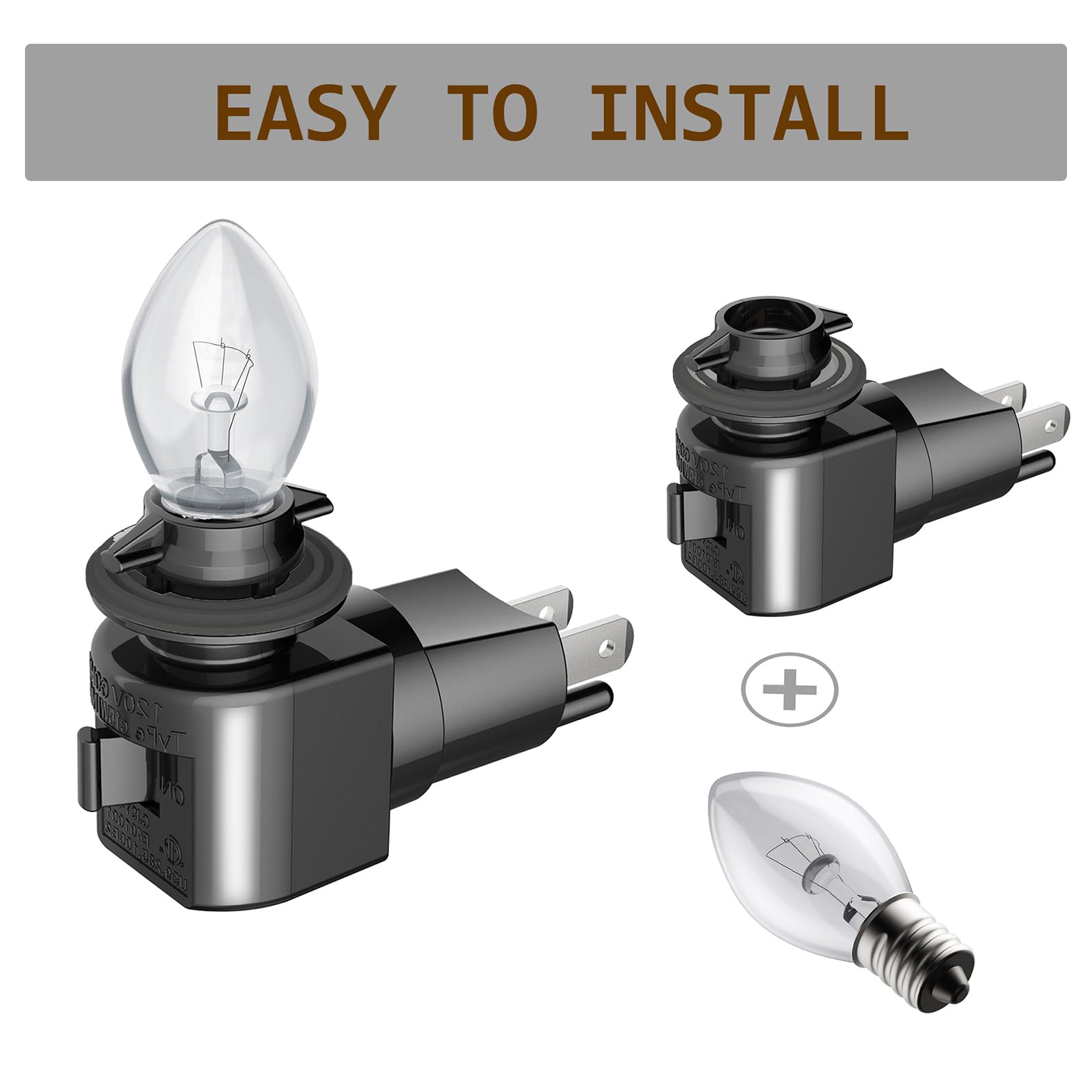 Twdrtdd Plug In Night Light, Adjustable E12 Base Socket With On/Off Switch For Making Decorative Night Lights (Black,1-Pack)