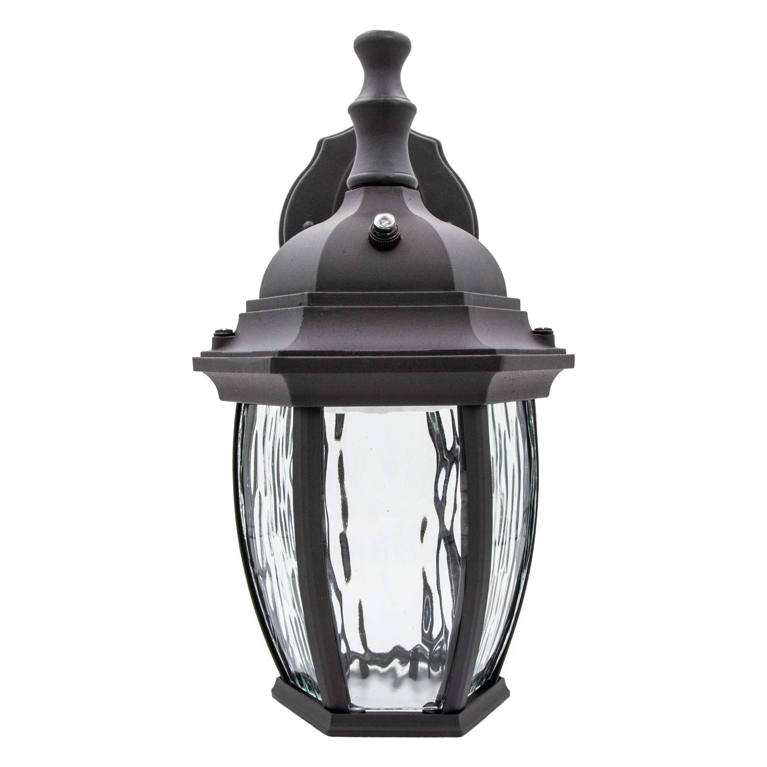 Maxxima Outdoor Wall Light Sconce, 580 Lumens, 3000K Warm White, Black, 7.3"W x 11"H x 6.6"D, Dusk to